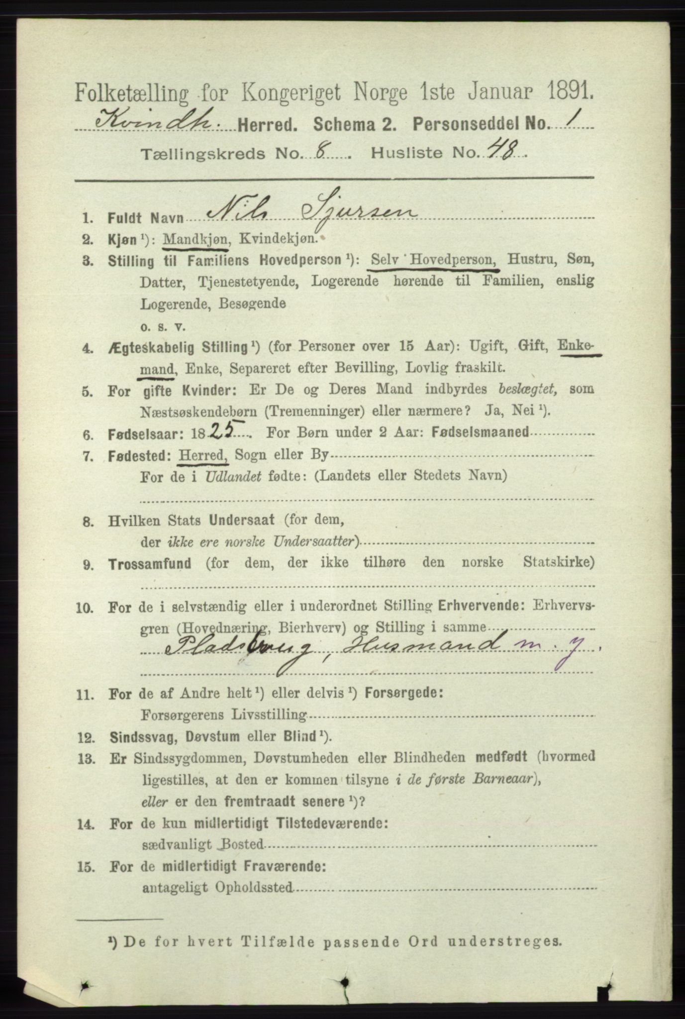 RA, 1891 census for 1224 Kvinnherad, 1891, p. 3253