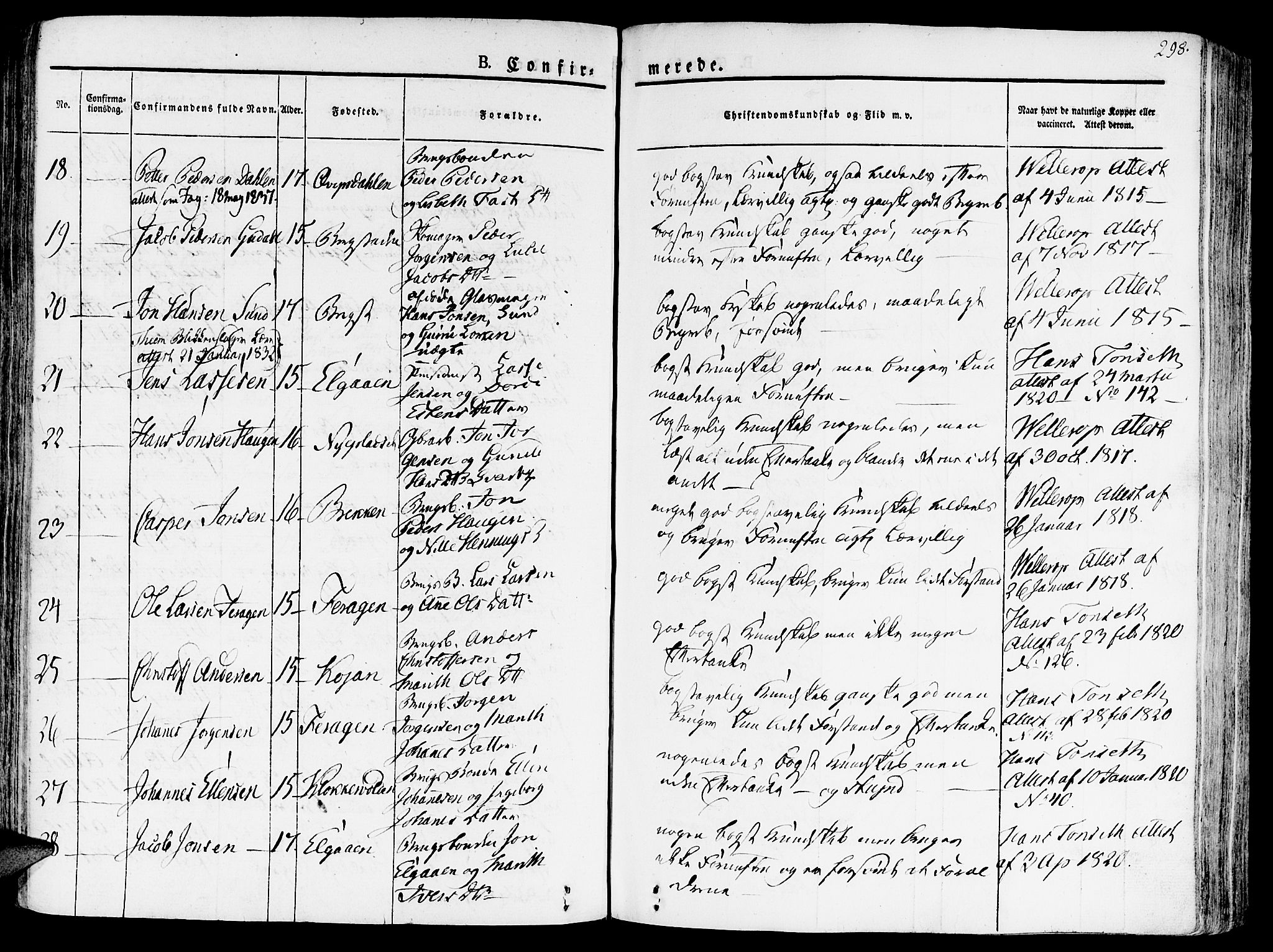 Ministerialprotokoller, klokkerbøker og fødselsregistre - Sør-Trøndelag, SAT/A-1456/681/L0930: Parish register (official) no. 681A08, 1829-1844, p. 298