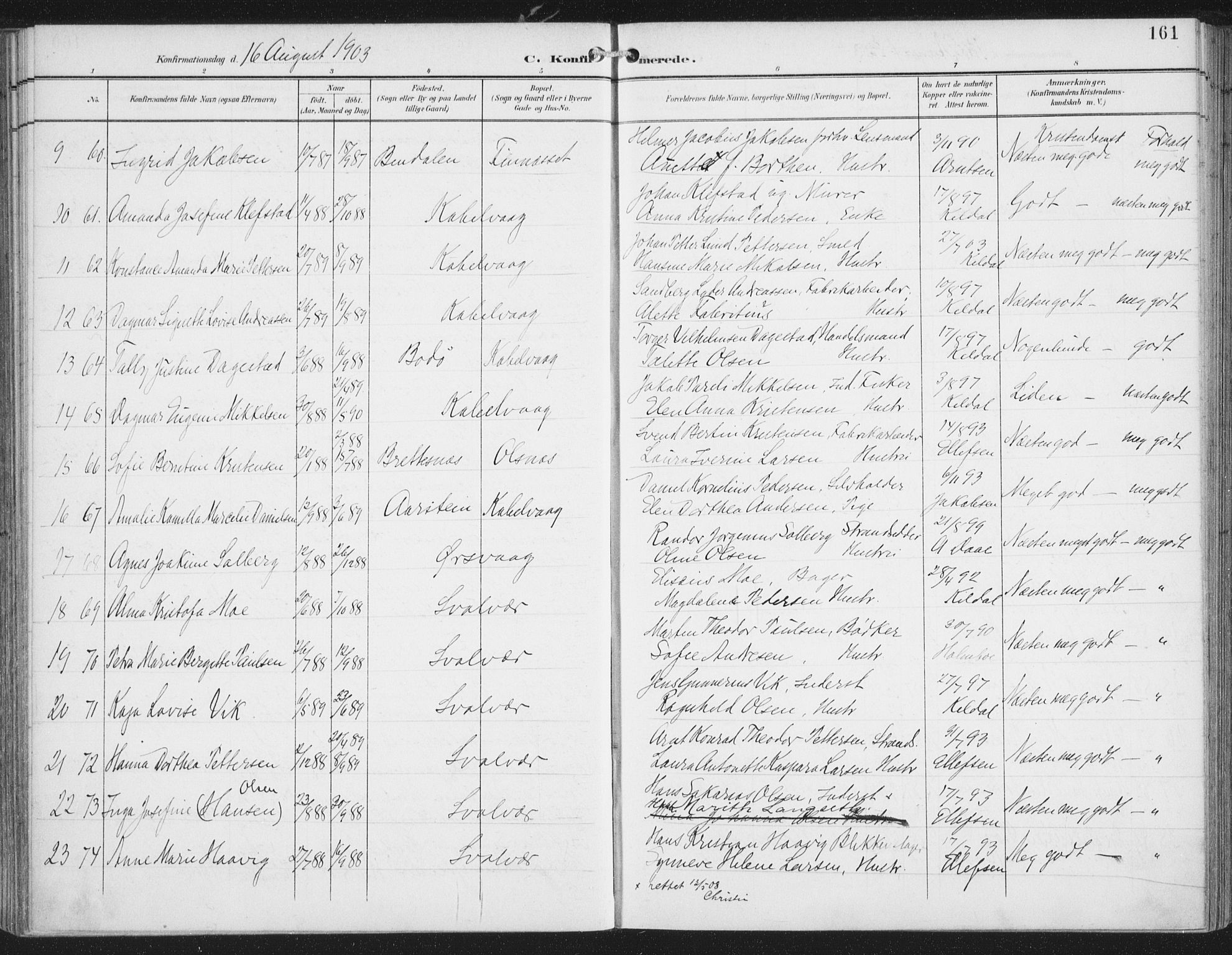 Ministerialprotokoller, klokkerbøker og fødselsregistre - Nordland, SAT/A-1459/874/L1062: Parish register (official) no. 874A06, 1899-1907, p. 161