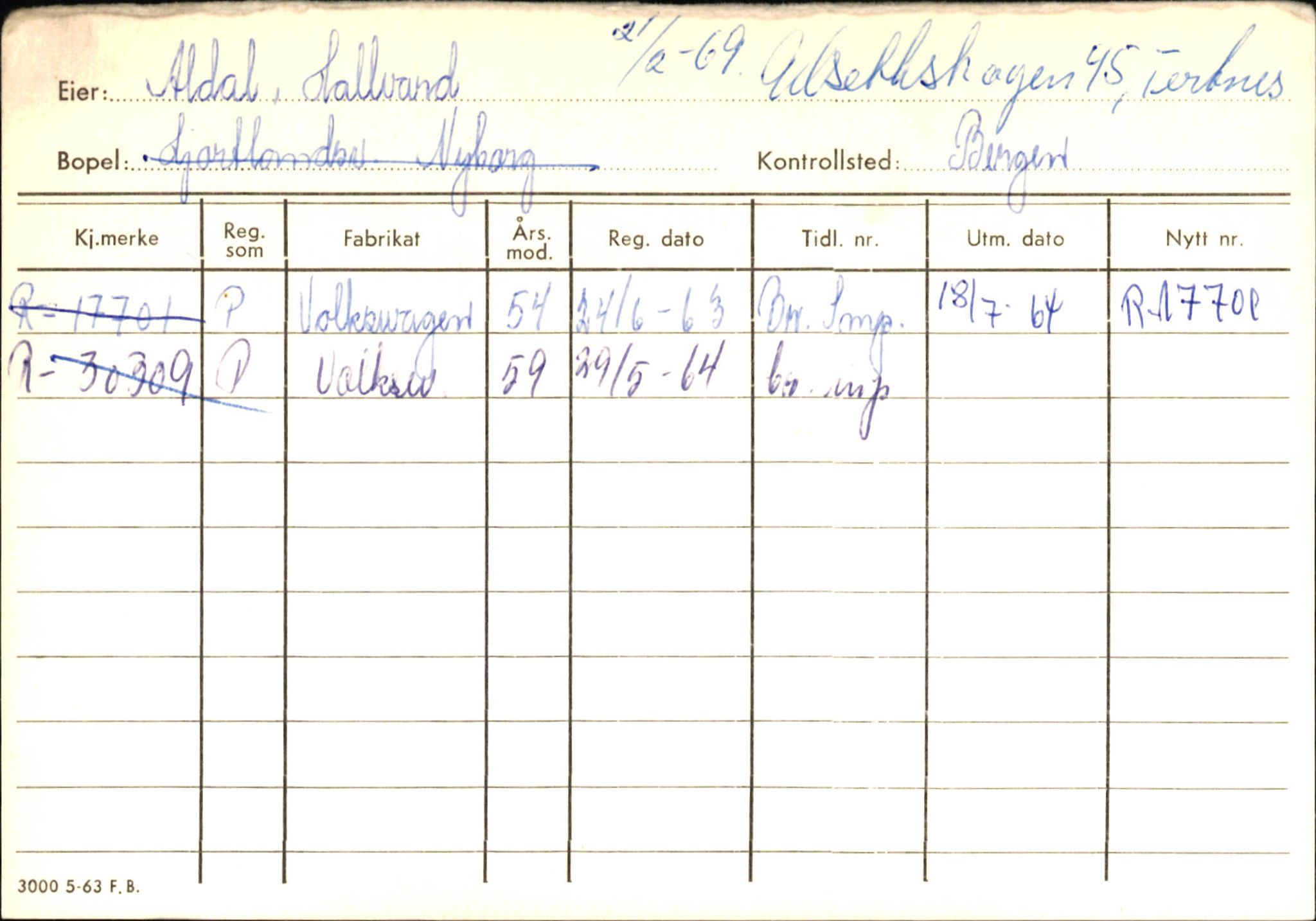 Statens vegvesen, Hordaland vegkontor, AV/SAB-A-5201/2/Ha/L0001: R-eierkort A, 1920-1971, p. 310