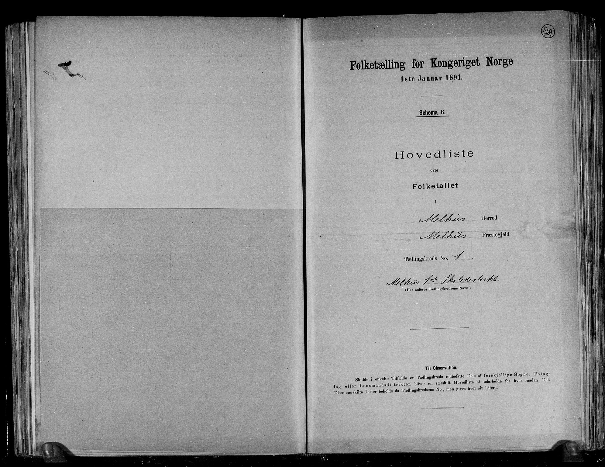 RA, 1891 census for 1653 Melhus, 1891, p. 5