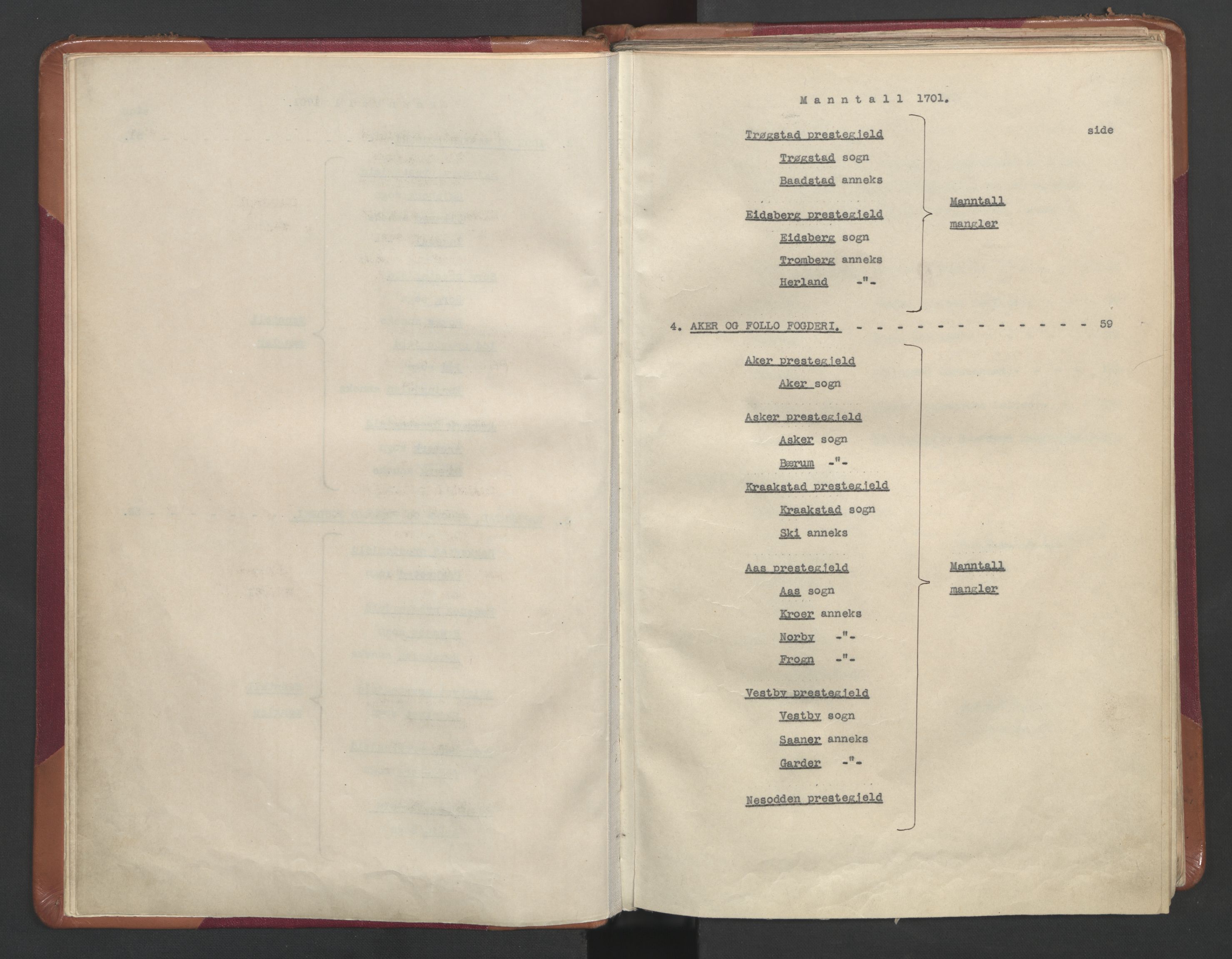 RA, Census (manntall) 1701, no. 1: Moss, Onsøy, Tune og Veme fogderi and Nedre Romerike fogderi, 1701