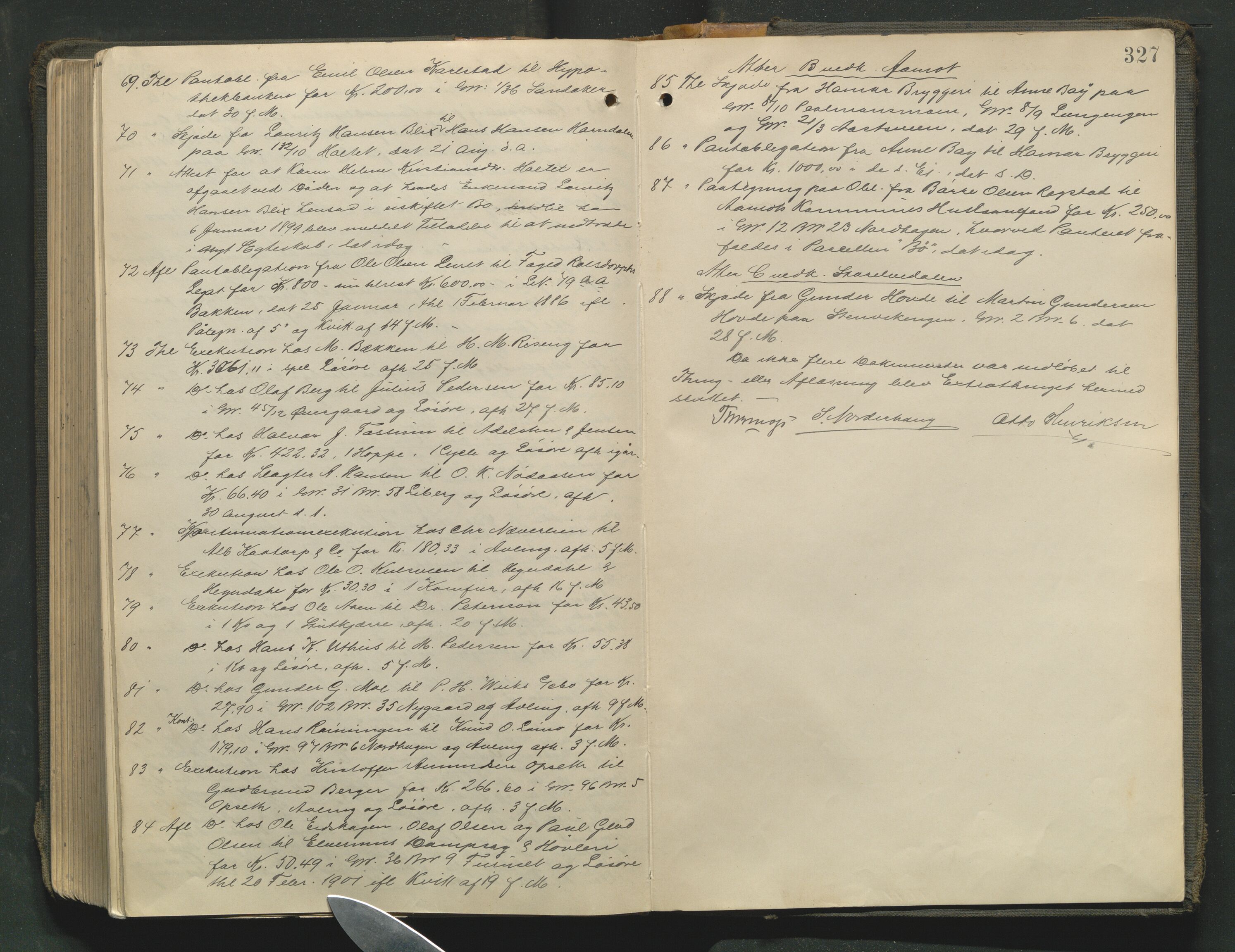 Sør-Østerdal sorenskriveri, AV/SAH-TING-018/G/Gb/L0015: Tingbok, 1899-1901, p. 326b-327a