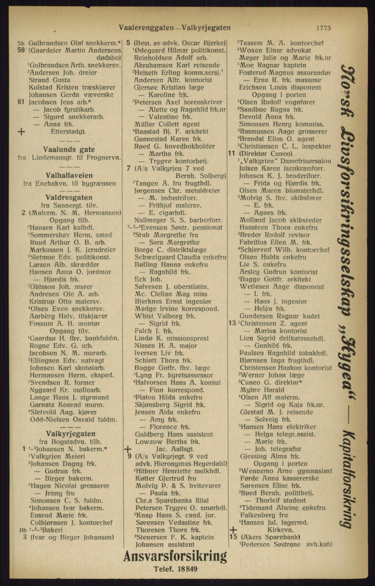 Kristiania/Oslo adressebok, PUBL/-, 1916, p. 1773