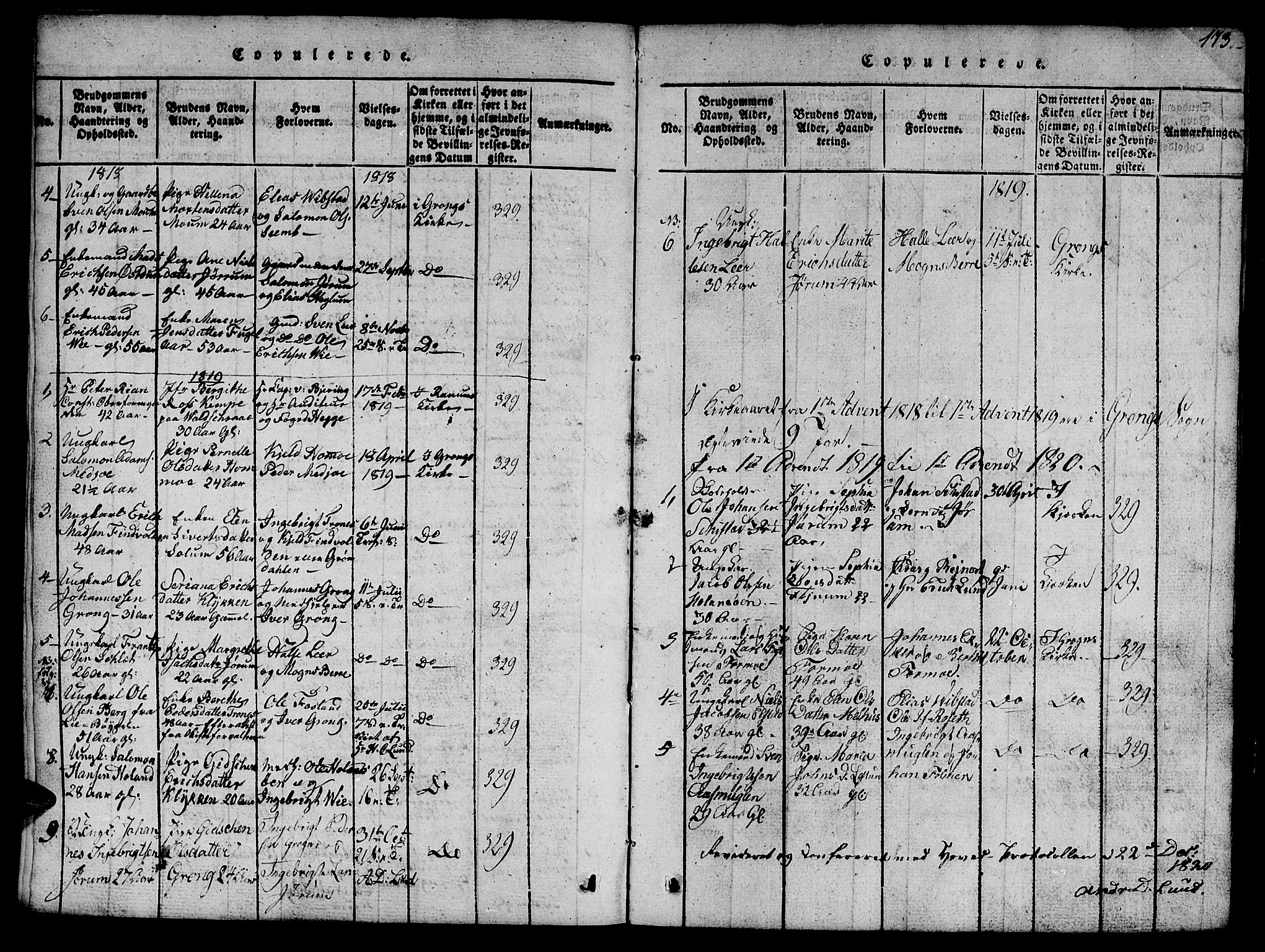 Ministerialprotokoller, klokkerbøker og fødselsregistre - Nord-Trøndelag, SAT/A-1458/758/L0521: Parish register (copy) no. 758C01, 1816-1825, p. 113