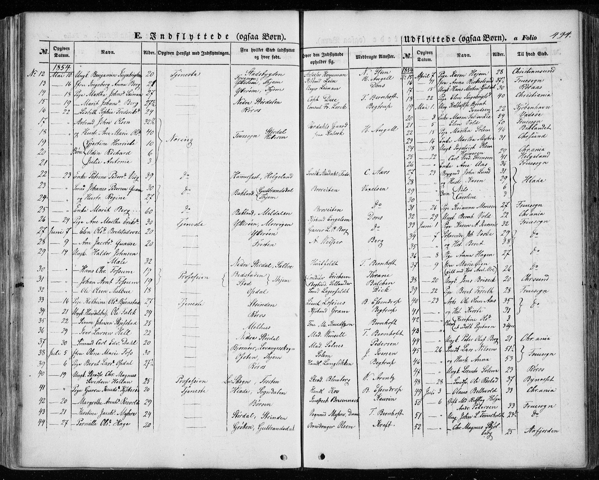 Ministerialprotokoller, klokkerbøker og fødselsregistre - Sør-Trøndelag, AV/SAT-A-1456/601/L0051: Parish register (official) no. 601A19, 1848-1857, p. 494