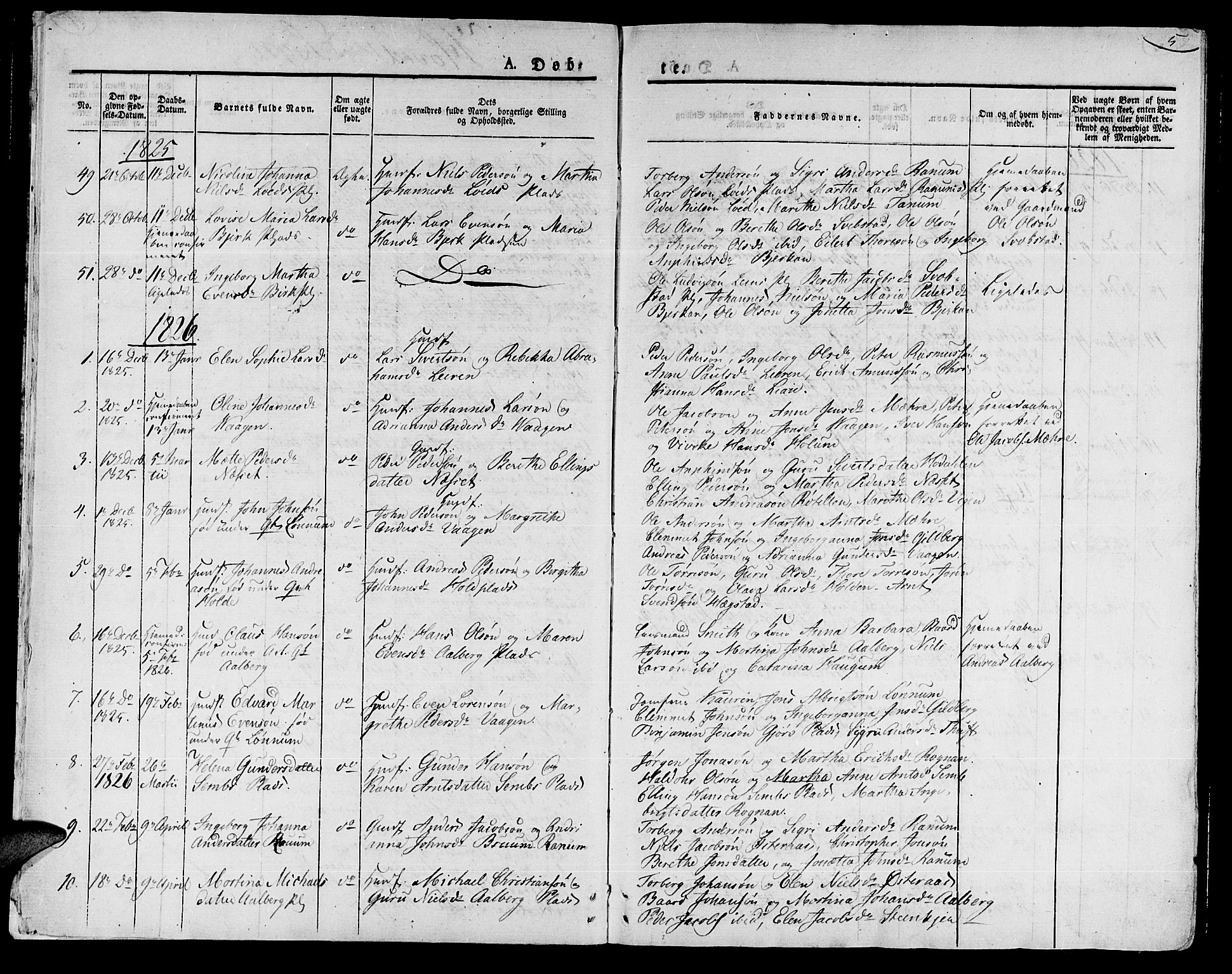 Ministerialprotokoller, klokkerbøker og fødselsregistre - Nord-Trøndelag, SAT/A-1458/735/L0336: Parish register (official) no. 735A05 /1, 1825-1835, p. 5