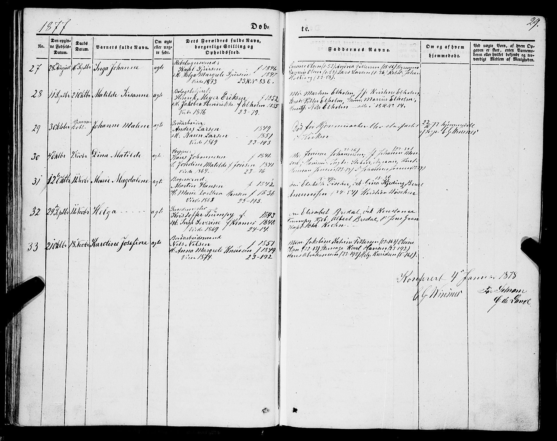 Mariakirken Sokneprestembete, SAB/A-76901/H/Haa/L0006: Parish register (official) no. A 6, 1846-1877, p. 29