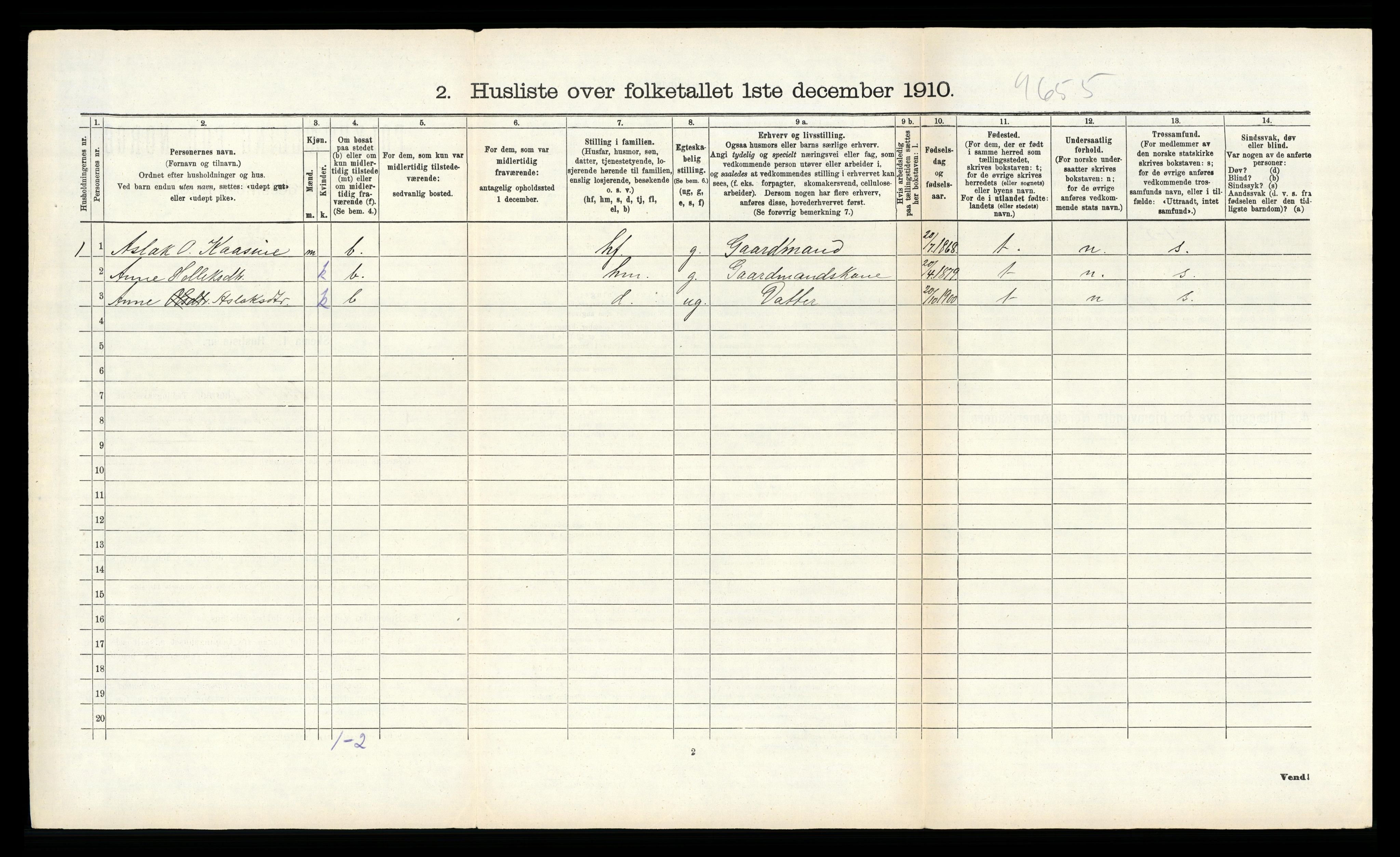 RA, 1910 census for Bø, 1910, p. 470