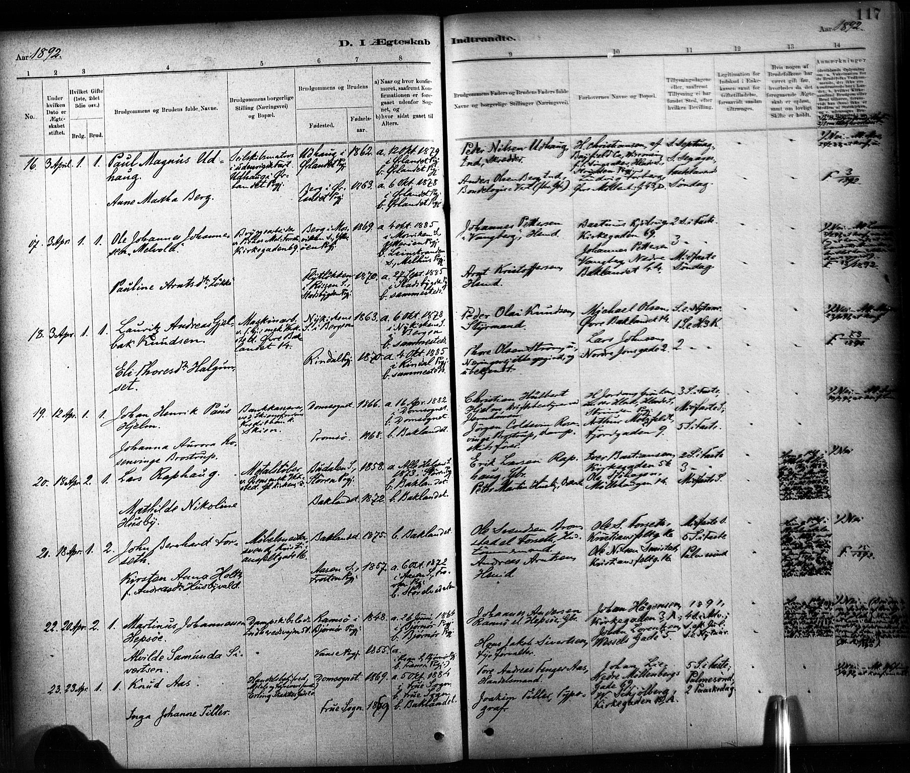 Ministerialprotokoller, klokkerbøker og fødselsregistre - Sør-Trøndelag, AV/SAT-A-1456/604/L0189: Parish register (official) no. 604A10, 1878-1892, p. 117