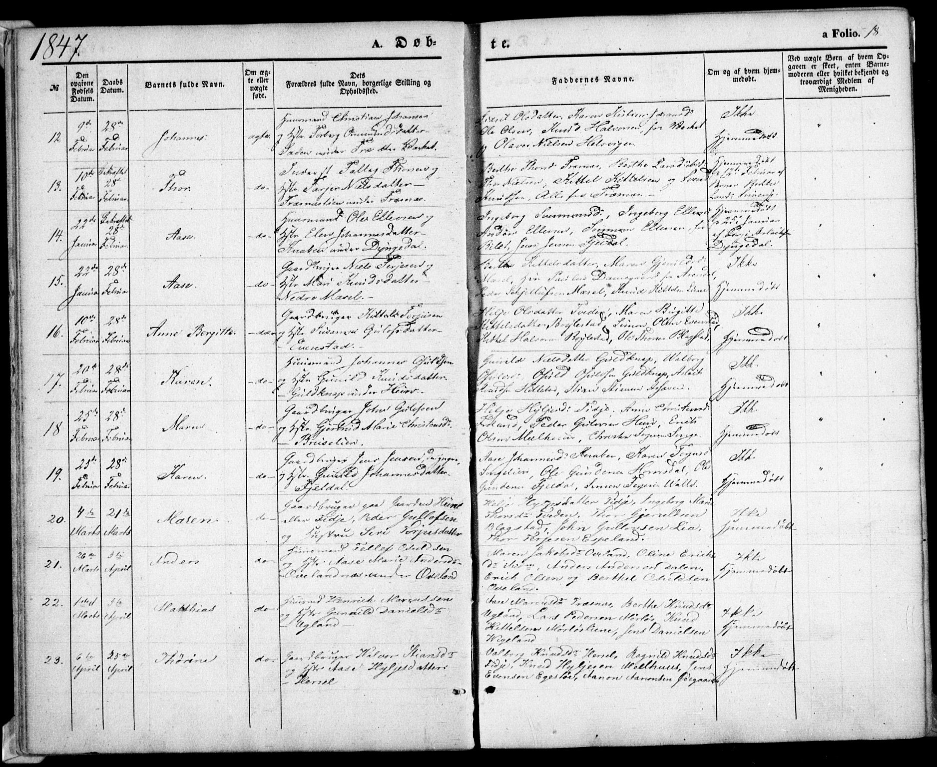 Froland sokneprestkontor, AV/SAK-1111-0013/F/Fa/L0002: Parish register (official) no. A 2, 1845-1863, p. 18