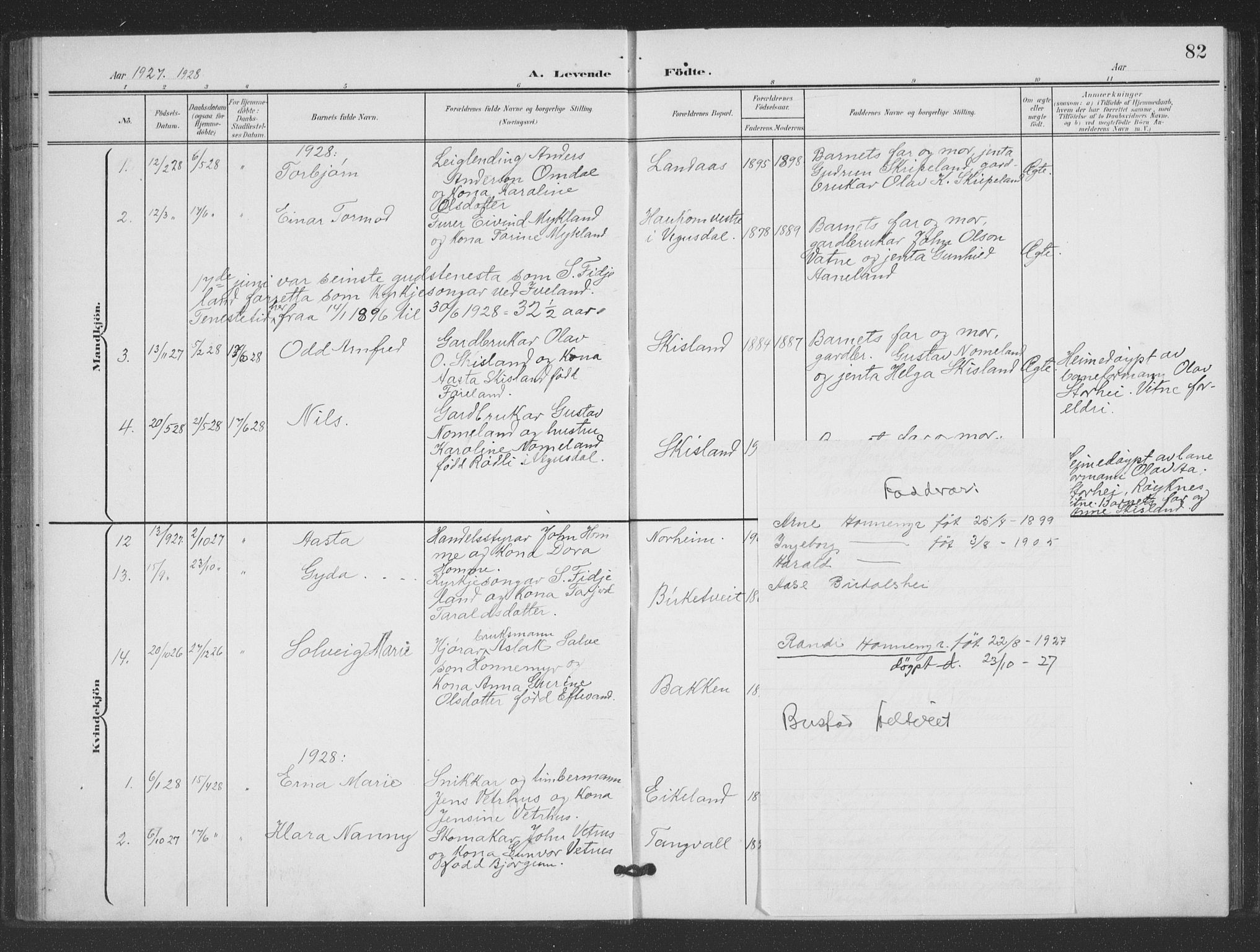 Evje sokneprestkontor, AV/SAK-1111-0008/F/Fb/Fbc/L0005: Parish register (copy) no. B 5, 1901-1935, p. 82