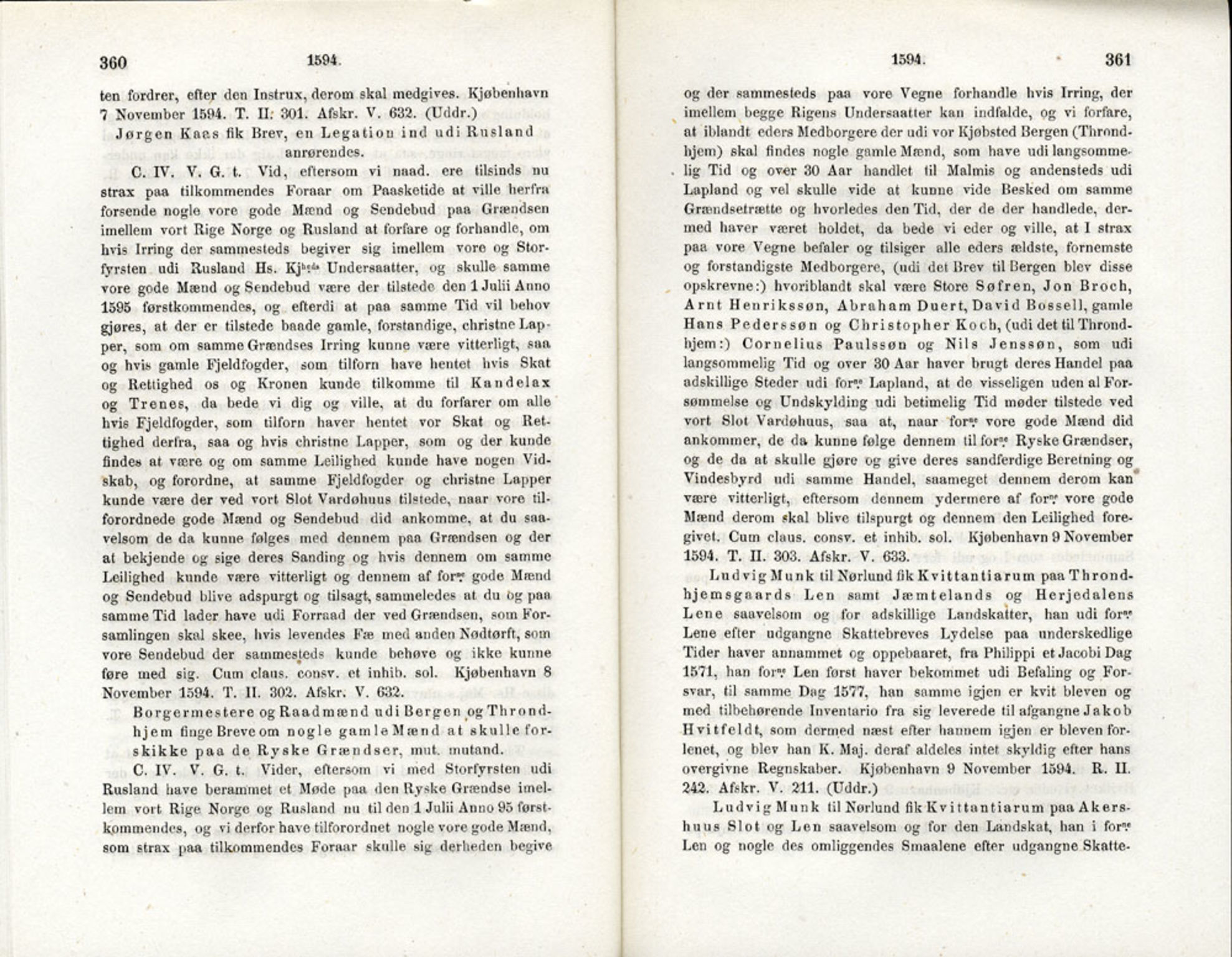 Publikasjoner utgitt av Det Norske Historiske Kildeskriftfond, PUBL/-/-/-: Norske Rigs-Registranter, bind 3, 1588-1602, p. 360-361