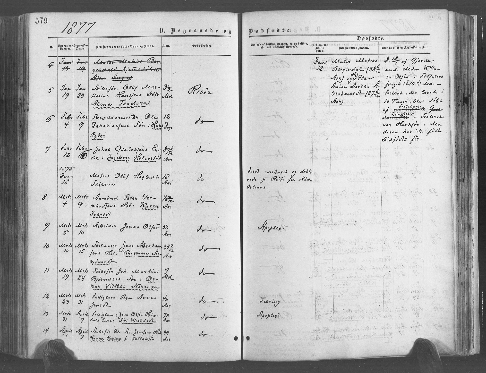 Risør sokneprestkontor, AV/SAK-1111-0035/F/Fa/L0004: Parish register (official) no. A 4, 1865-1882, p. 579