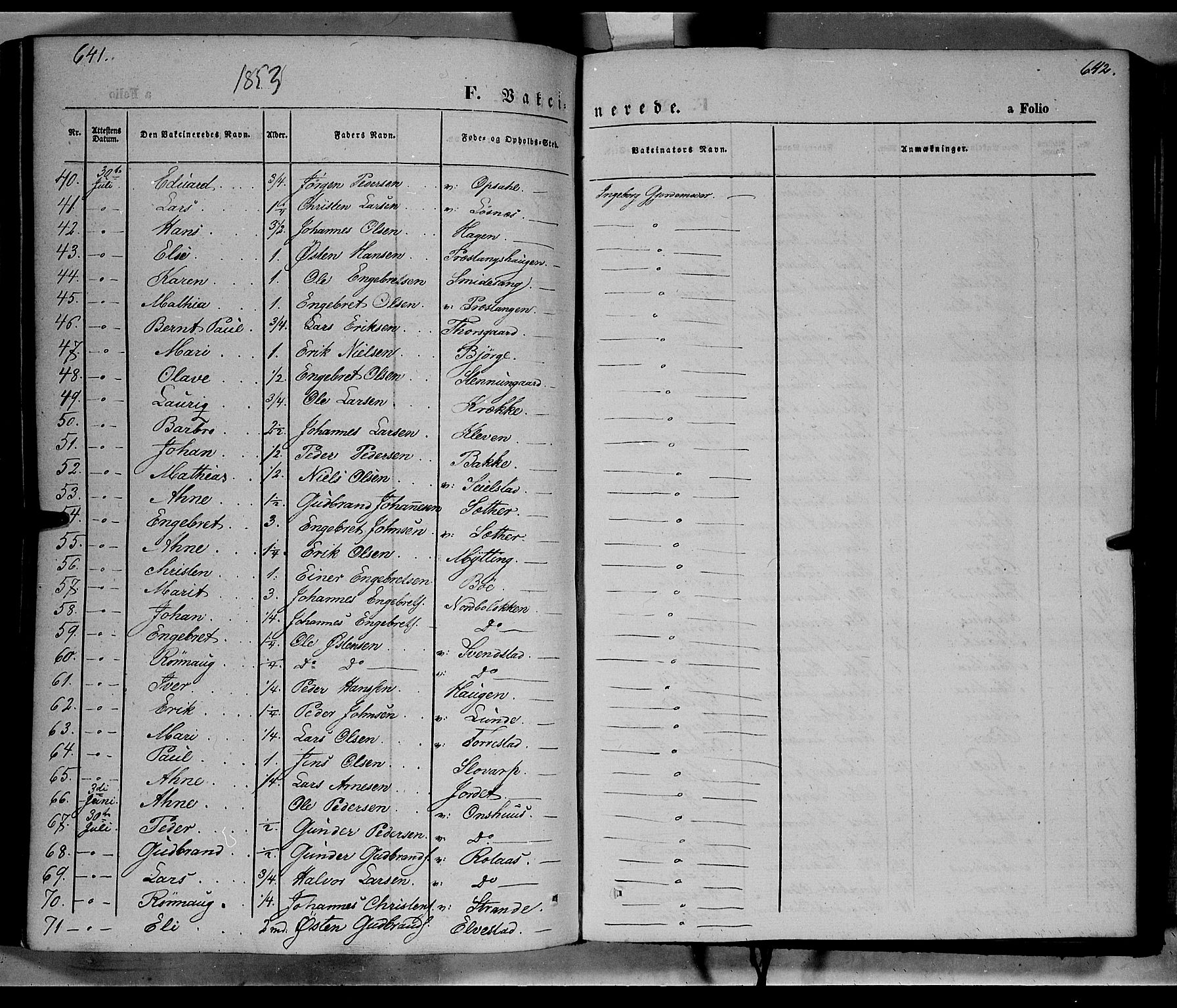 Ringebu prestekontor, AV/SAH-PREST-082/H/Ha/Haa/L0006: Parish register (official) no. 6, 1848-1859, p. 641-642