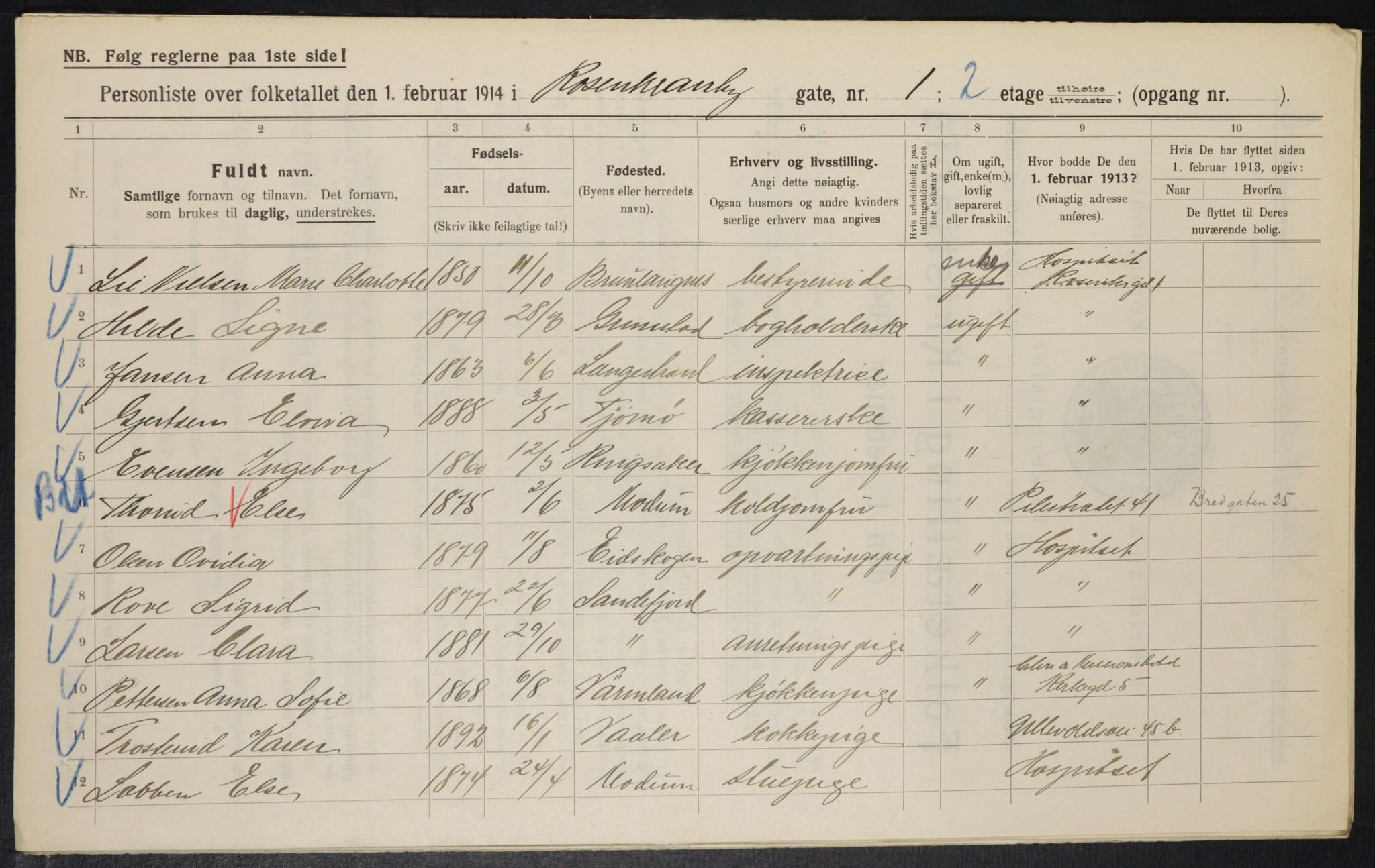 OBA, Municipal Census 1914 for Kristiania, 1914, p. 83681