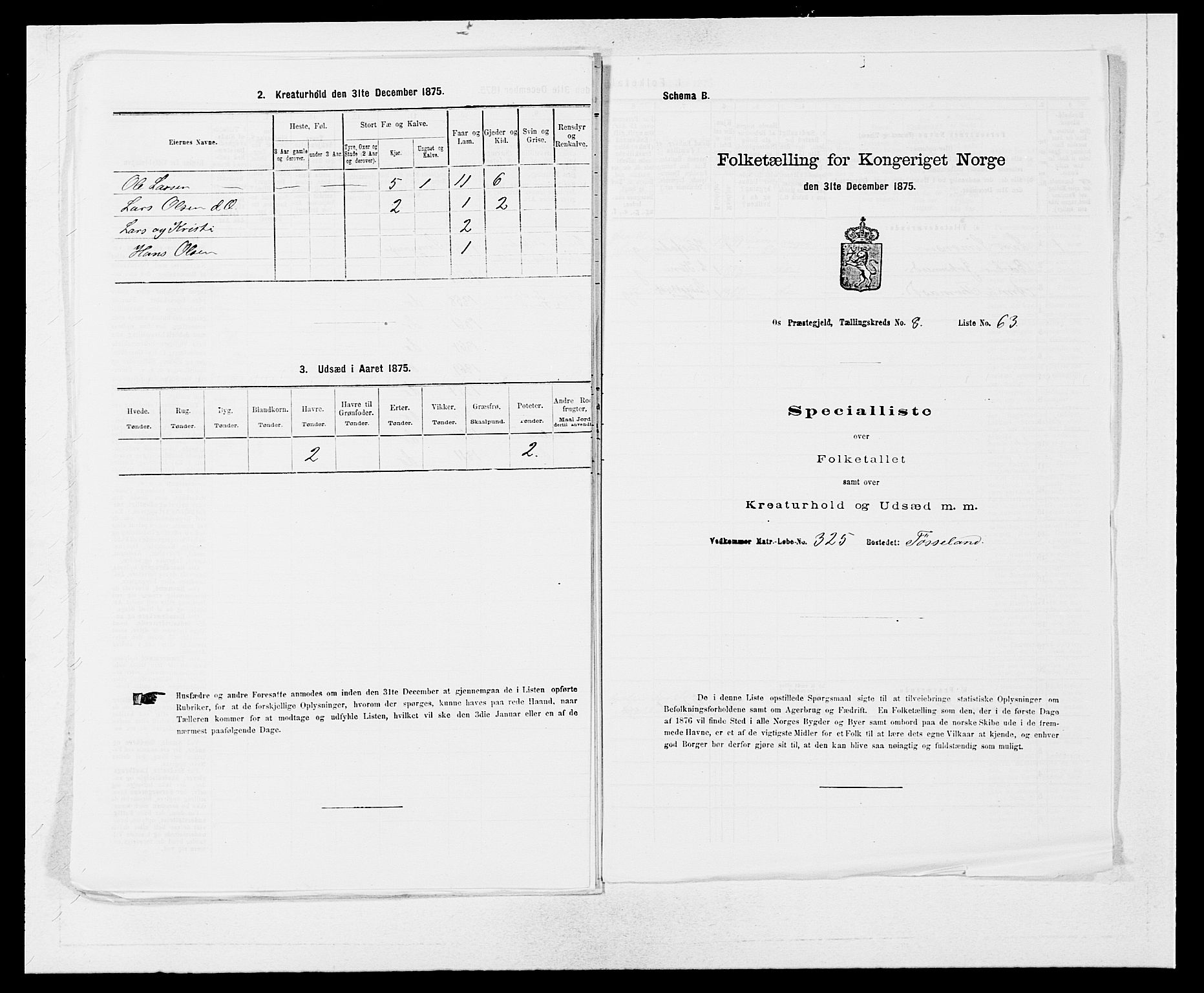 SAB, 1875 census for 1243P Os, 1875, p. 1161