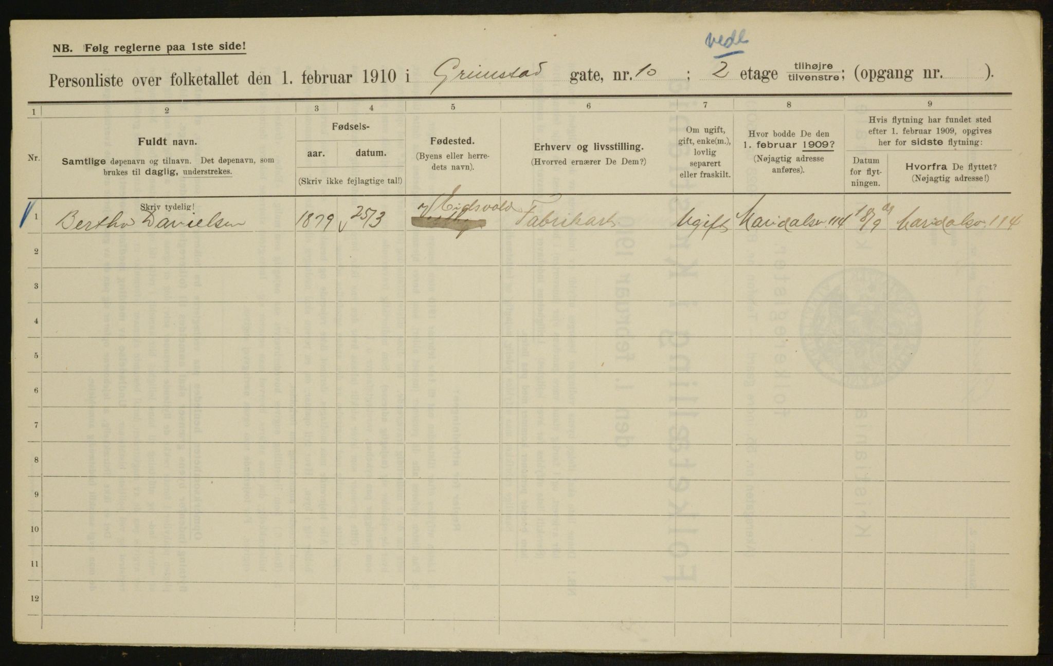 OBA, Municipal Census 1910 for Kristiania, 1910, p. 28472