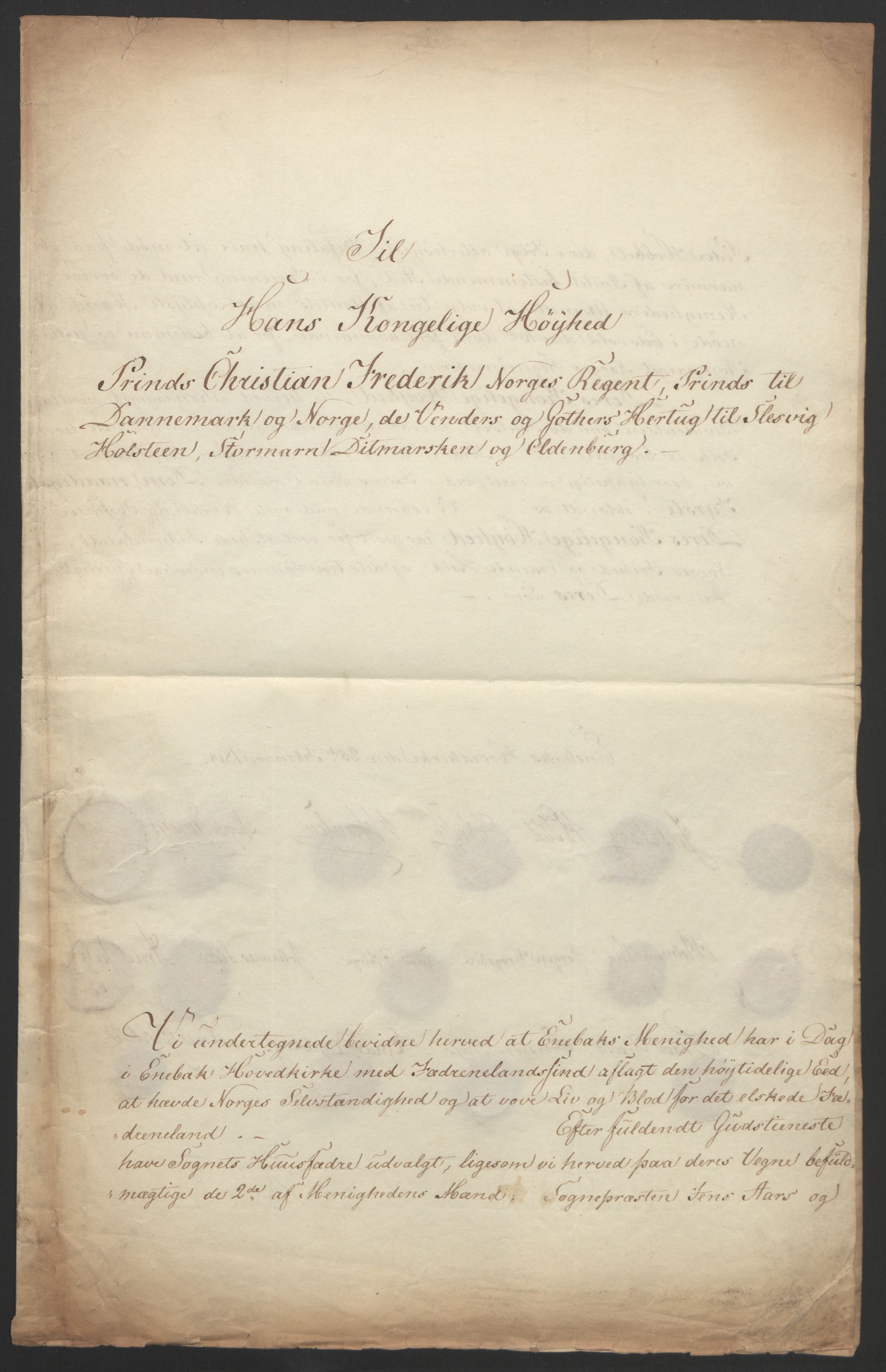 Statsrådssekretariatet, RA/S-1001/D/Db/L0007: Fullmakter for Eidsvollsrepresentantene i 1814. , 1814, p. 181