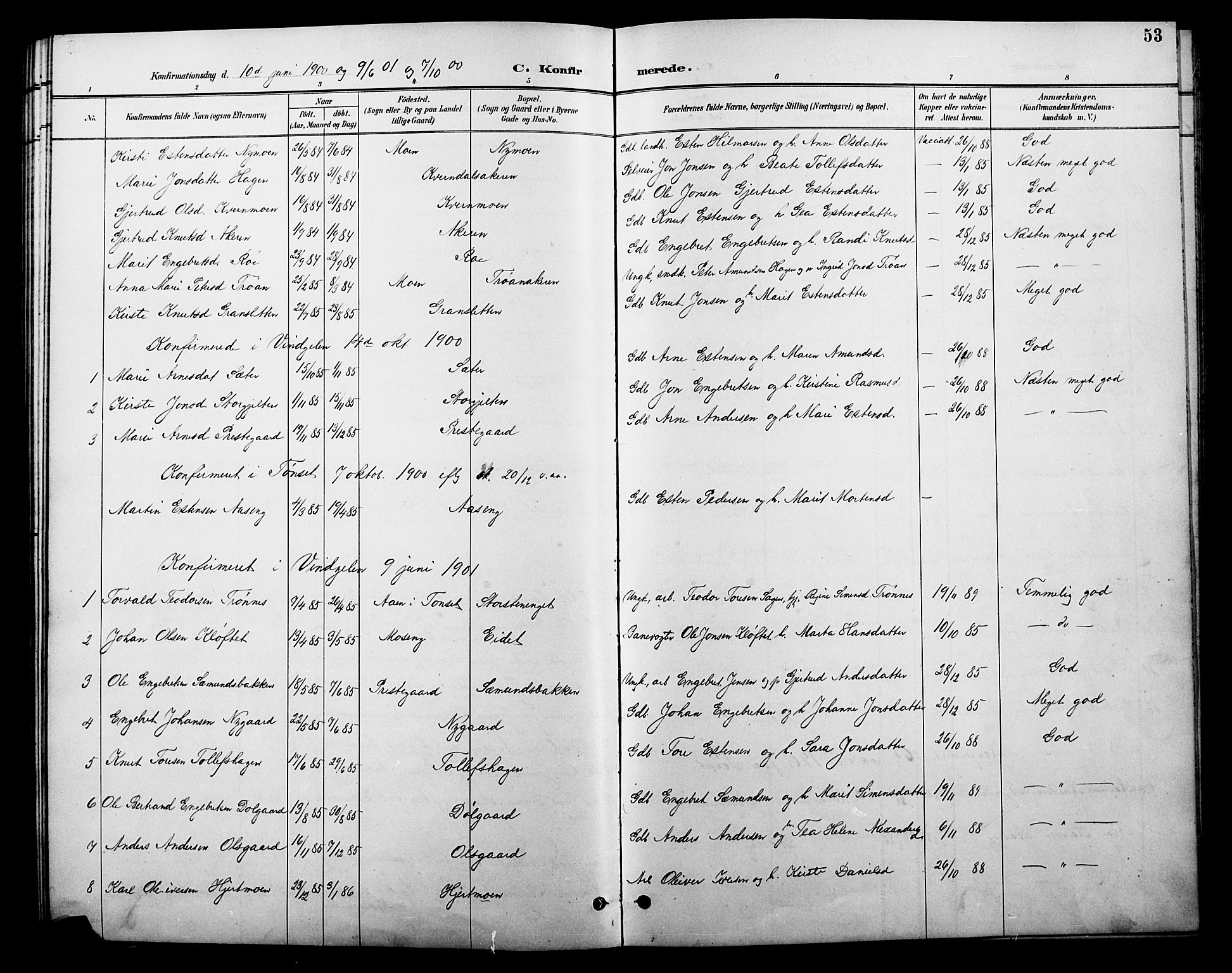 Tolga prestekontor, AV/SAH-PREST-062/L/L0010: Parish register (copy) no. 10, 1894-1918, p. 53