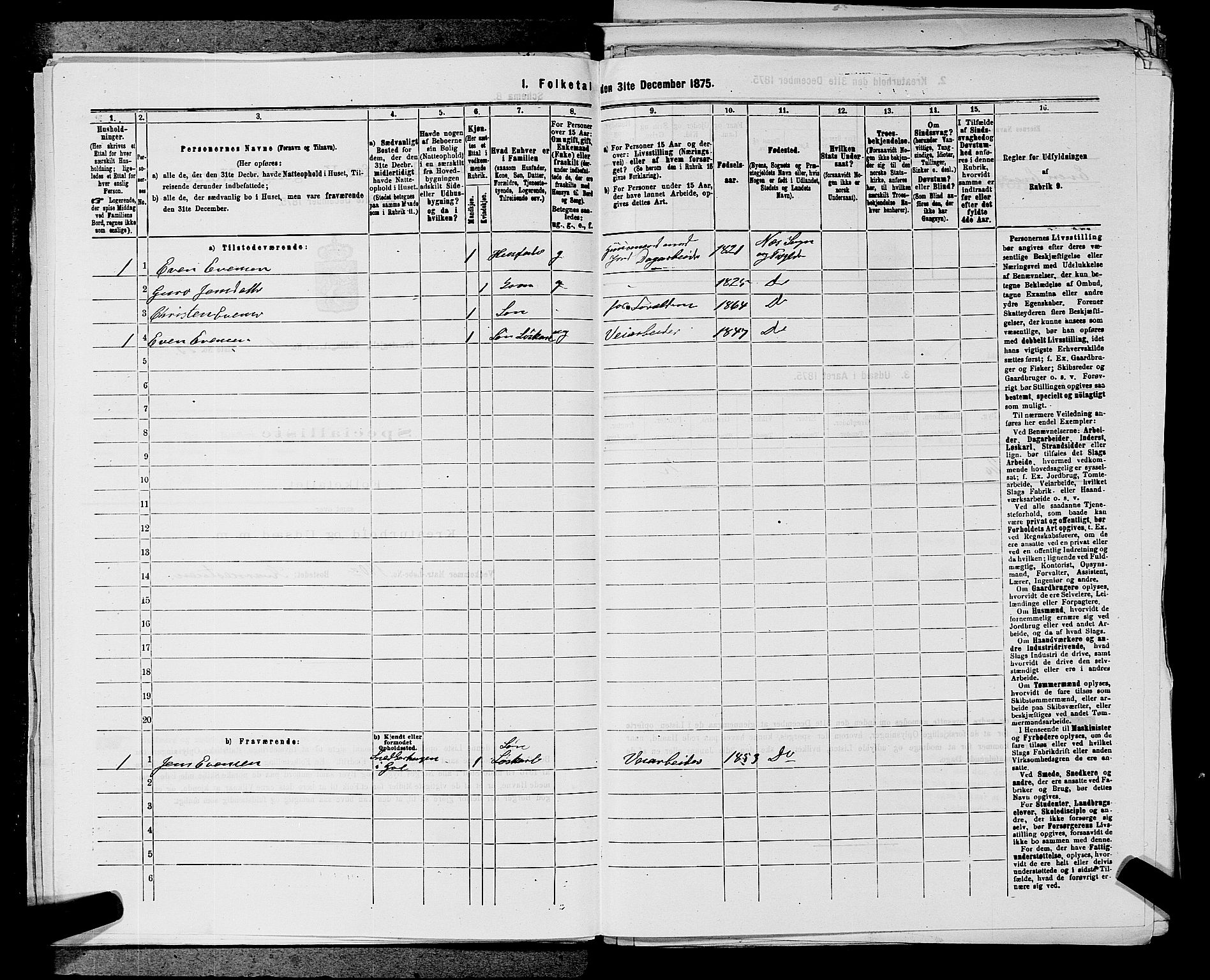 SAKO, 1875 census for 0616P Nes, 1875, p. 112