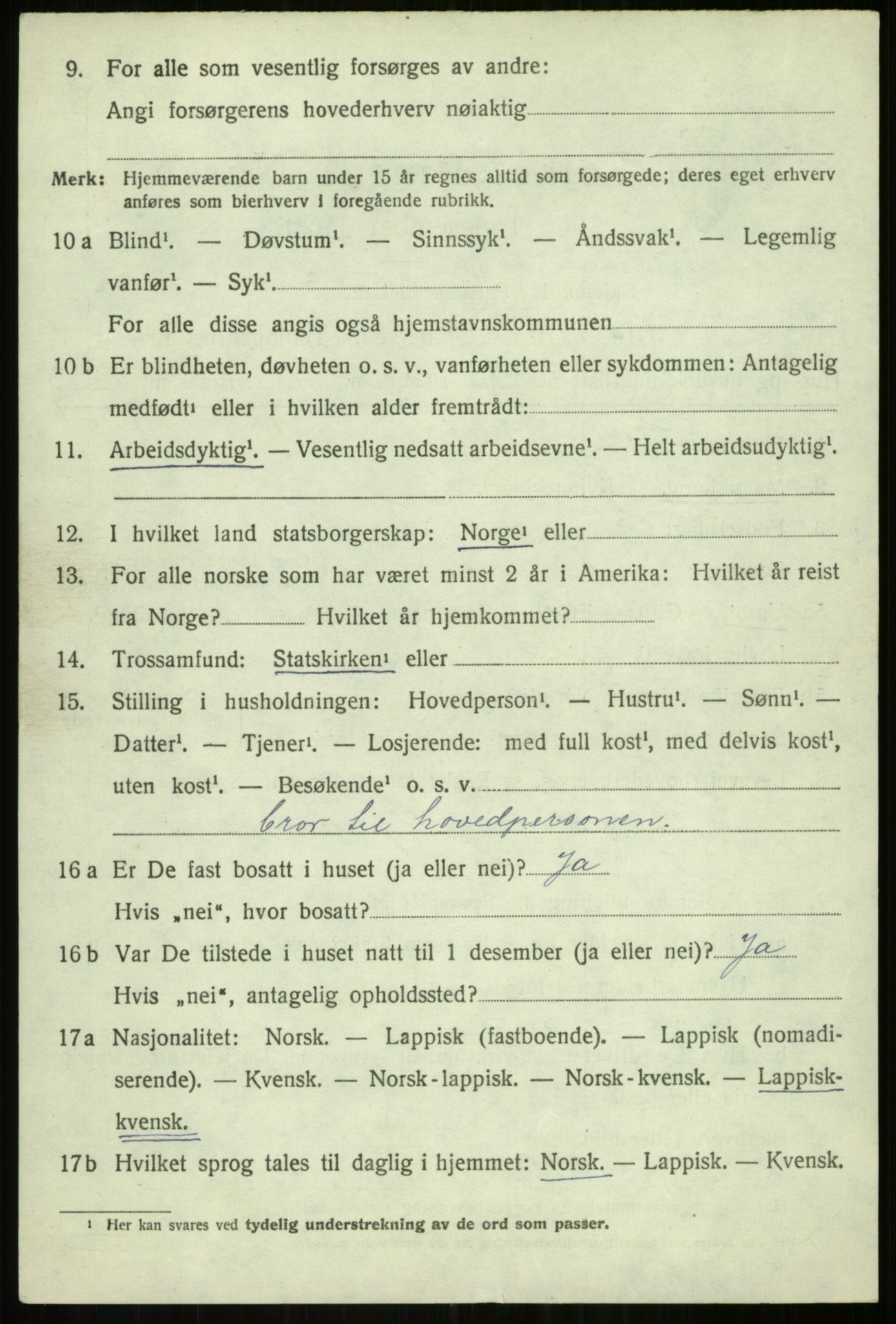 SATØ, 1920 census for Balsfjord, 1920, p. 5045