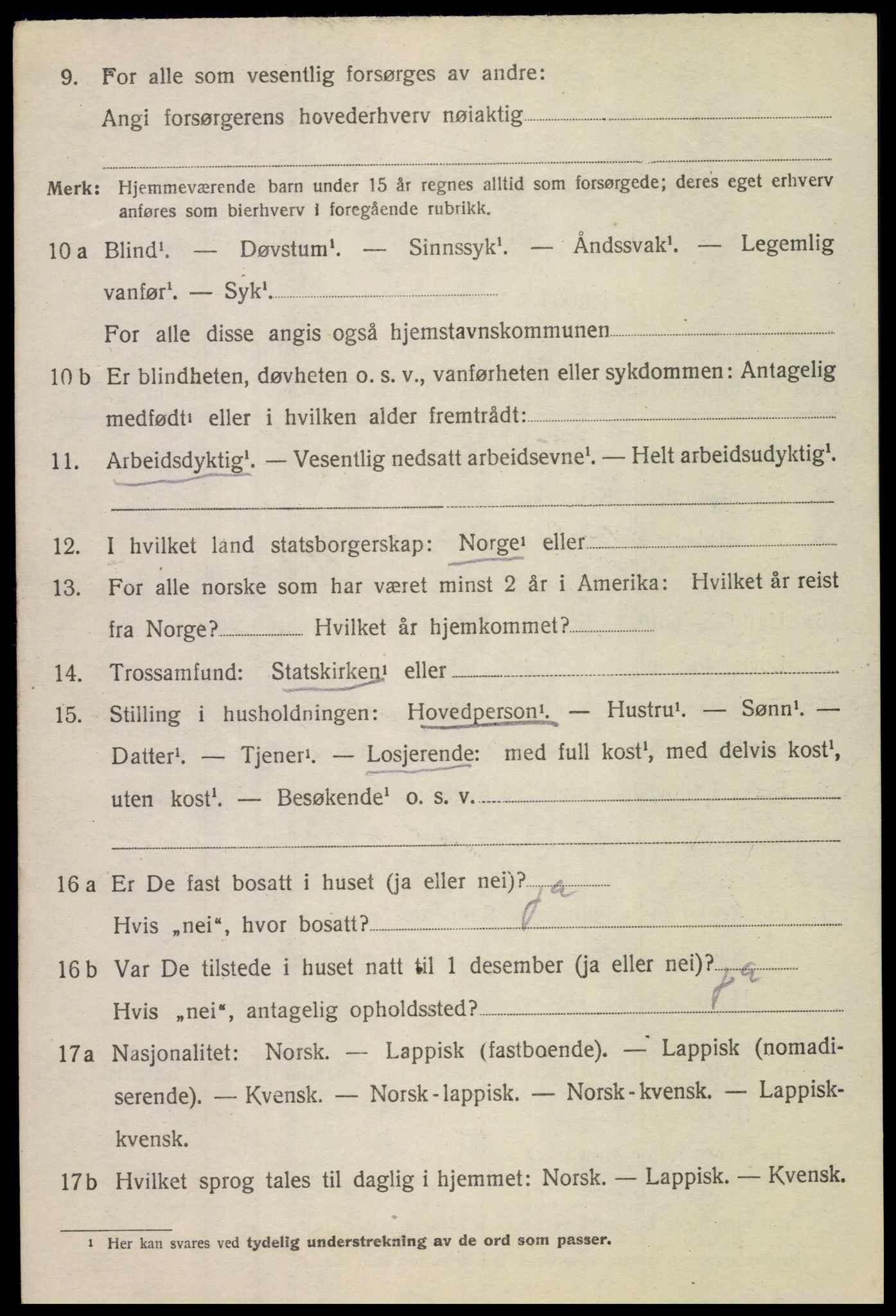 SAT, 1920 census for Skjerstad, 1920, p. 2412