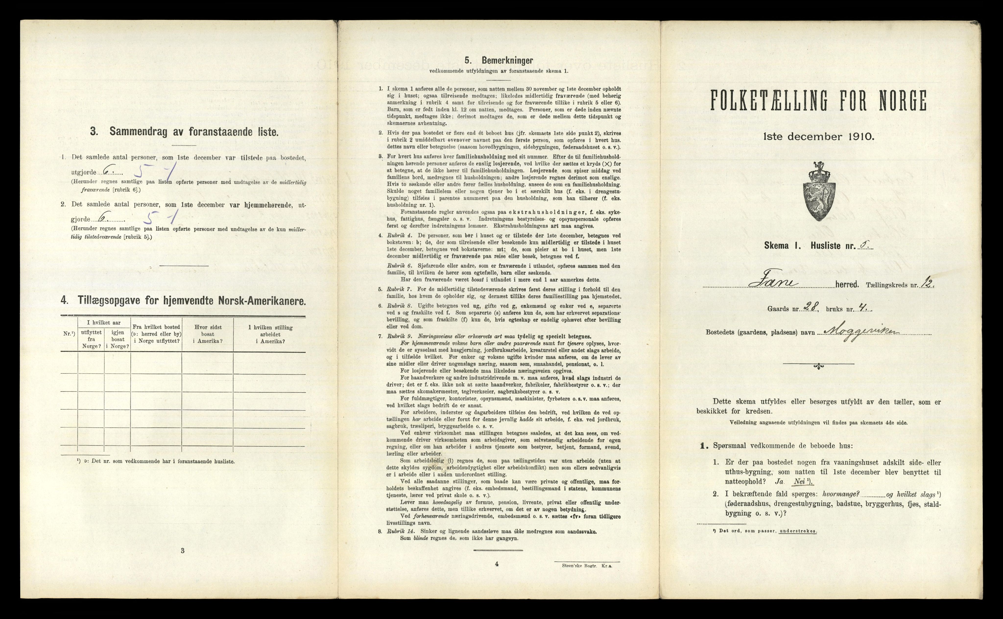 RA, 1910 census for Fana, 1910, p. 1531