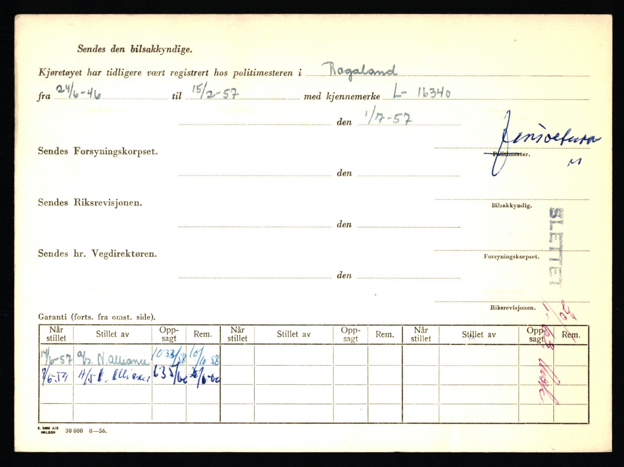 Stavanger trafikkstasjon, AV/SAST-A-101942/0/F/L0004: L-1000 - L-1349, 1930-1971, p. 24