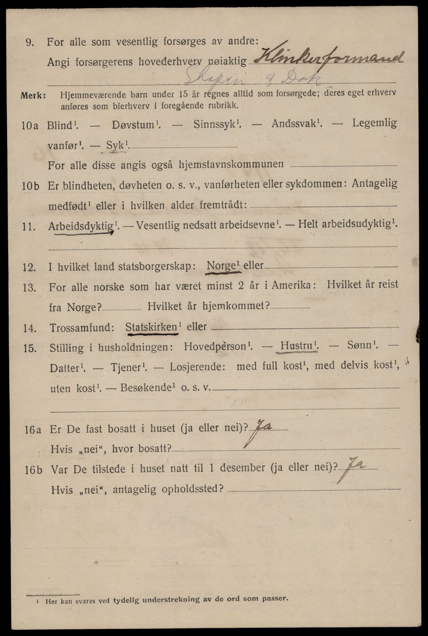 SAST, 1920 census for Stavanger, 1920, p. 65209