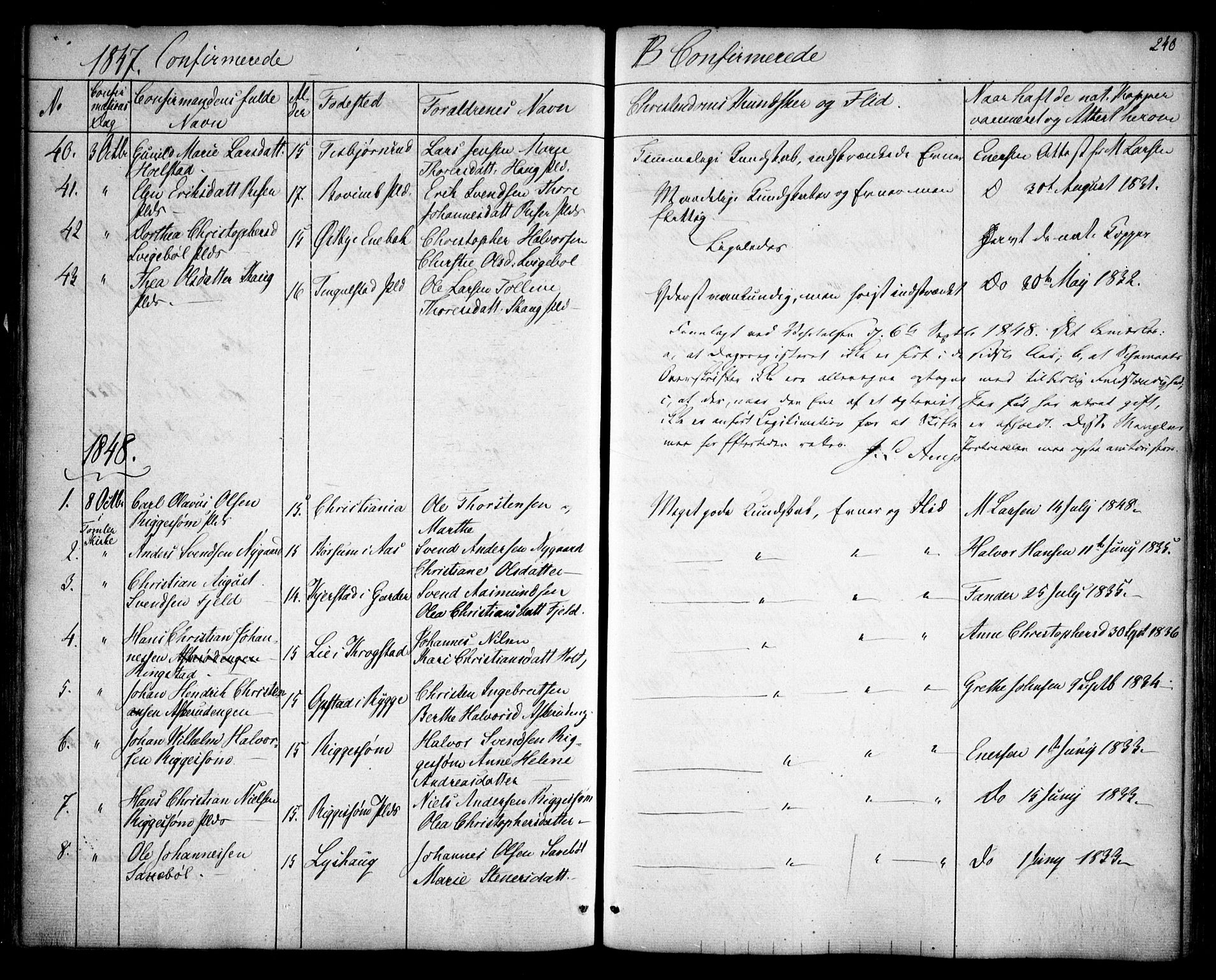 Hobøl prestekontor Kirkebøker, SAO/A-2002/F/Fa/L0003: Parish register (official) no. I 3, 1842-1864, p. 240