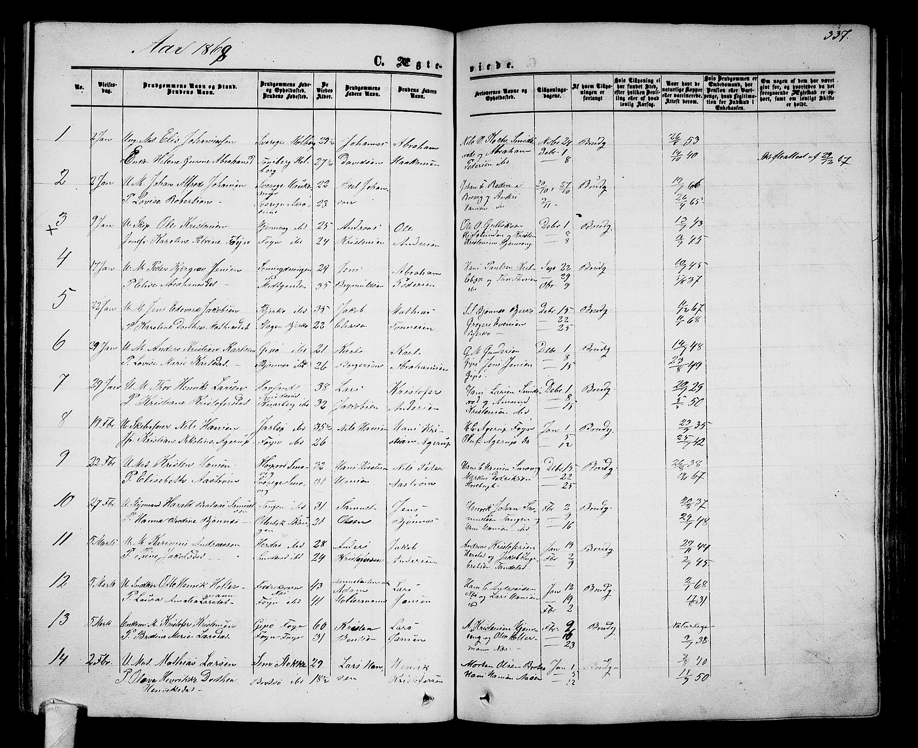 Nøtterøy kirkebøker, SAKO/A-354/G/Ga/L0002: Parish register (copy) no. I 2, 1860-1877, p. 337
