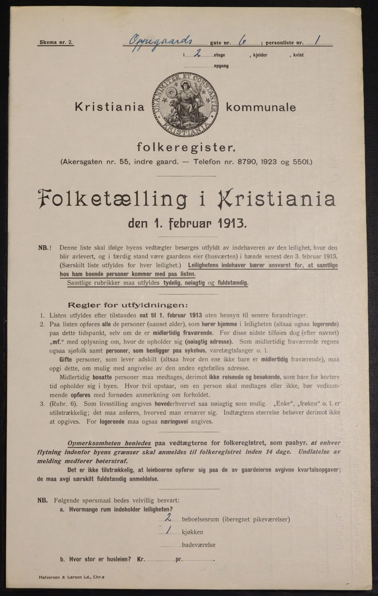 OBA, Municipal Census 1913 for Kristiania, 1913, p. 75865