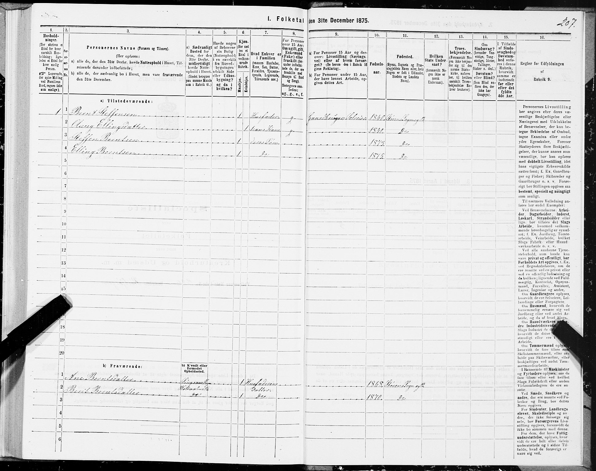 SAT, 1875 census for 1648P Støren, 1875, p. 1207