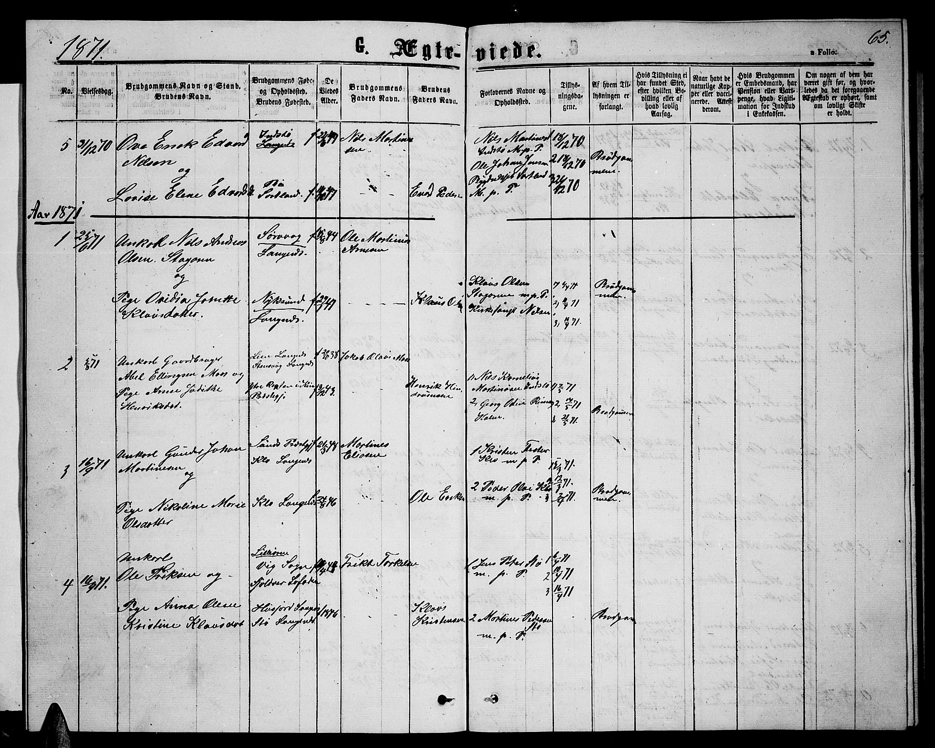 Ministerialprotokoller, klokkerbøker og fødselsregistre - Nordland, AV/SAT-A-1459/894/L1358: Parish register (copy) no. 894C01, 1864-1877, p. 65