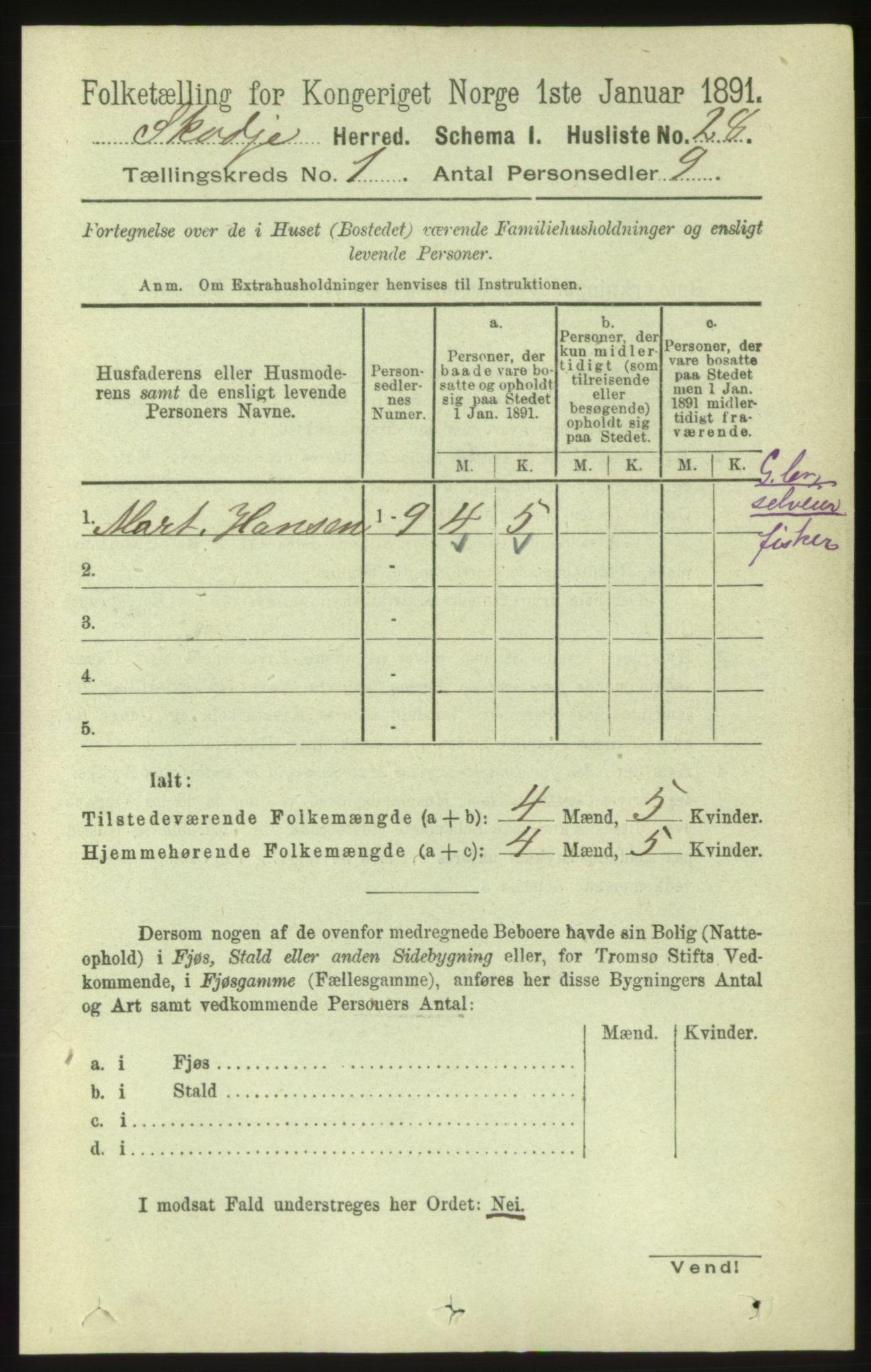 RA, 1891 census for 1529 Skodje, 1891, p. 69