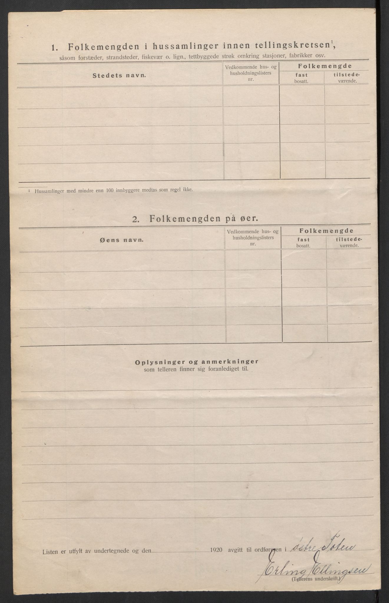 SAH, 1920 census for Østre Toten, 1920, p. 15