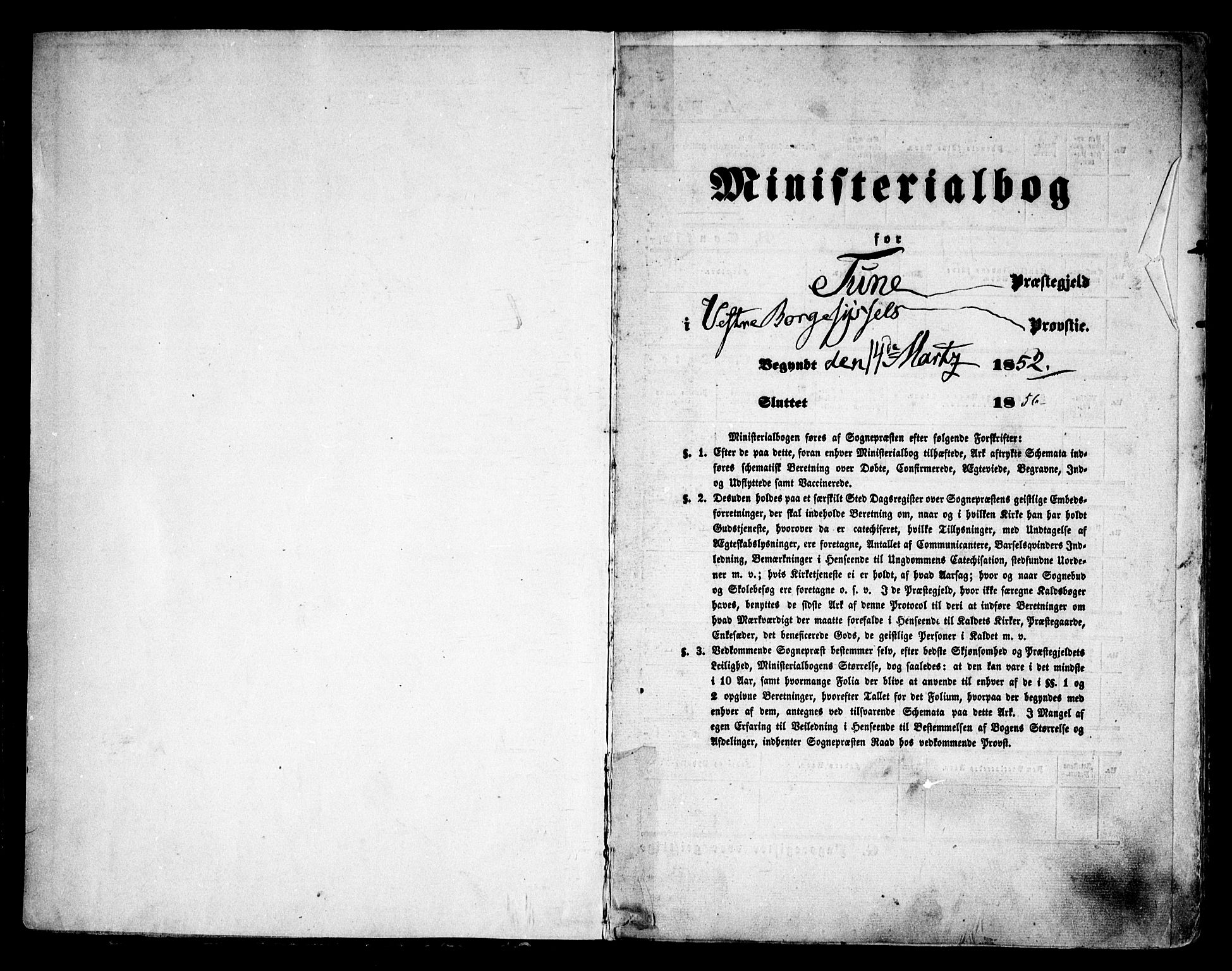 Tune prestekontor Kirkebøker, SAO/A-2007/F/Fa/L0011: Parish register (official) no. 11, 1852-1856