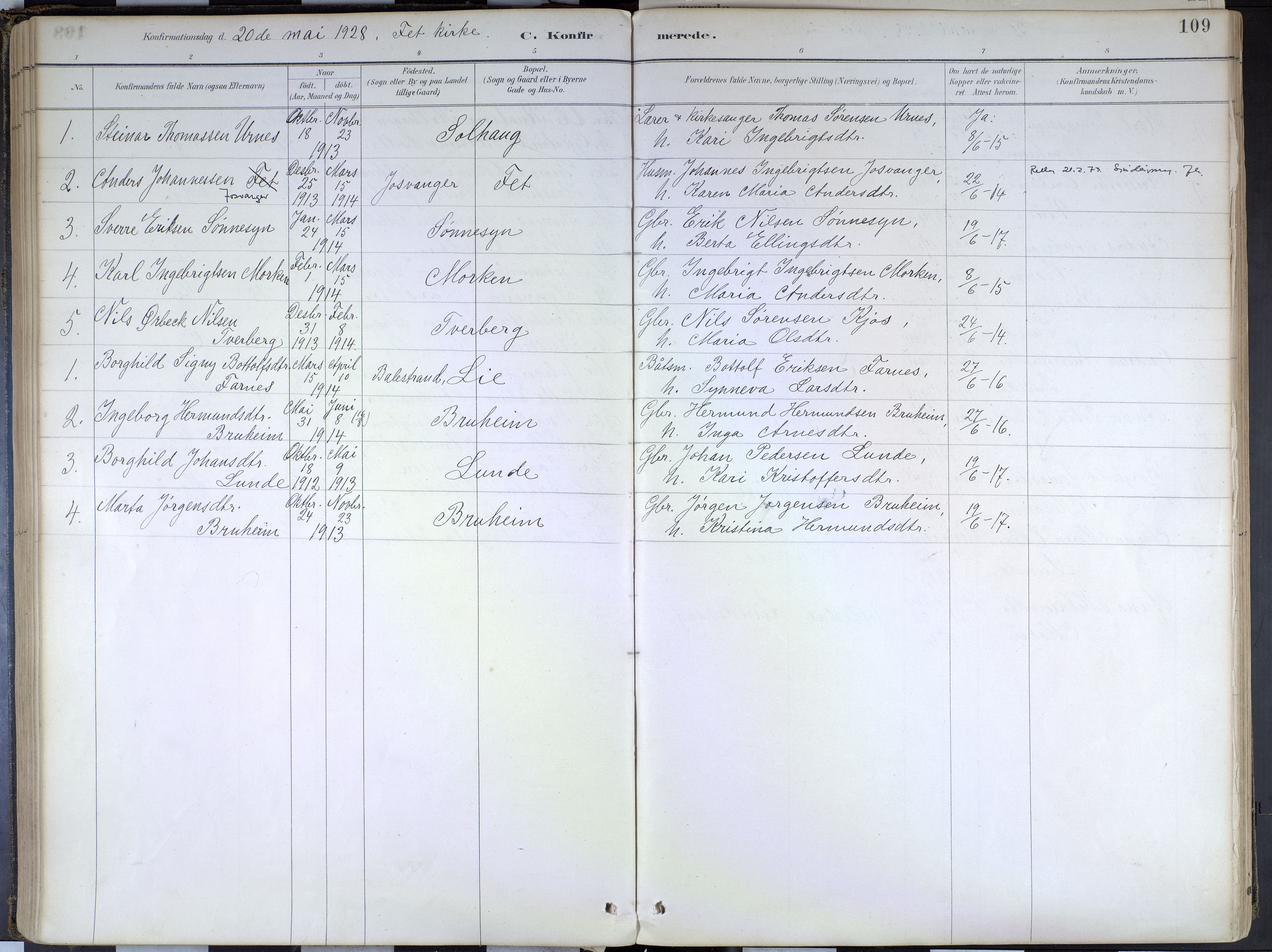 Hafslo sokneprestembete, SAB/A-80301/H/Haa/Haad/L0001: Parish register (official) no. D 1, 1886-1934, p. 109