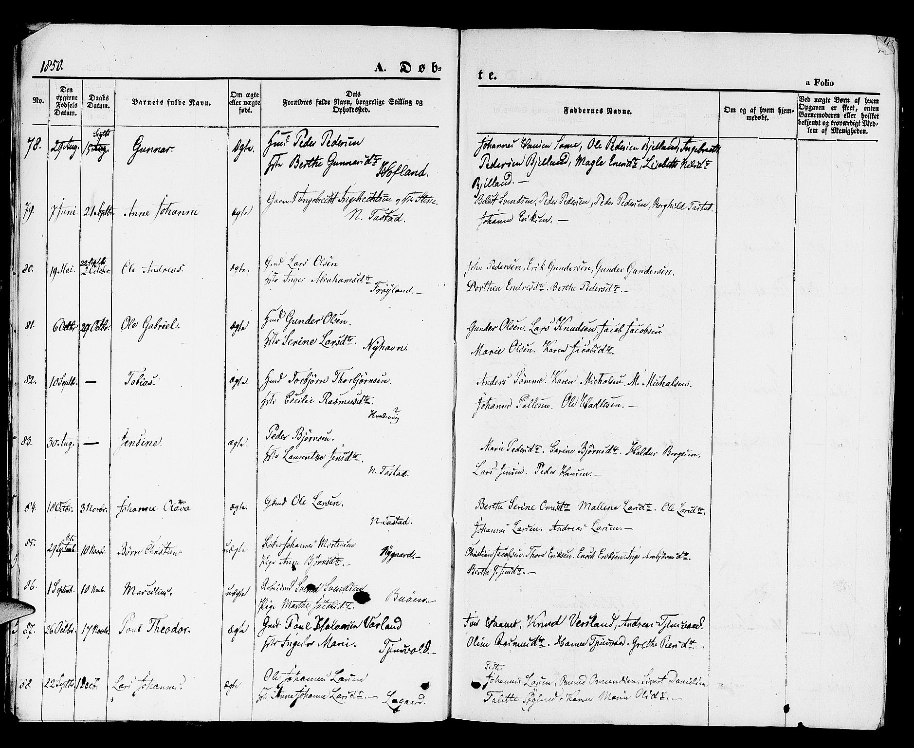 Hetland sokneprestkontor, SAST/A-101826/30/30BB/L0001: Parish register (copy) no. B 1, 1850-1868, p. 10