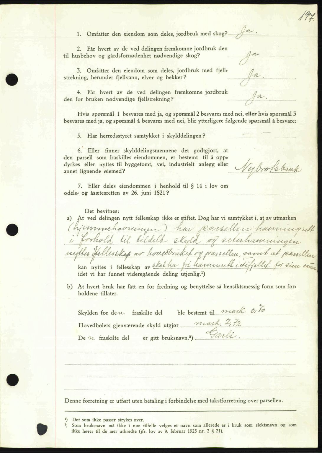 Nordmøre sorenskriveri, AV/SAT-A-4132/1/2/2Ca: Mortgage book no. A102, 1946-1946, Diary no: : 1477/1946