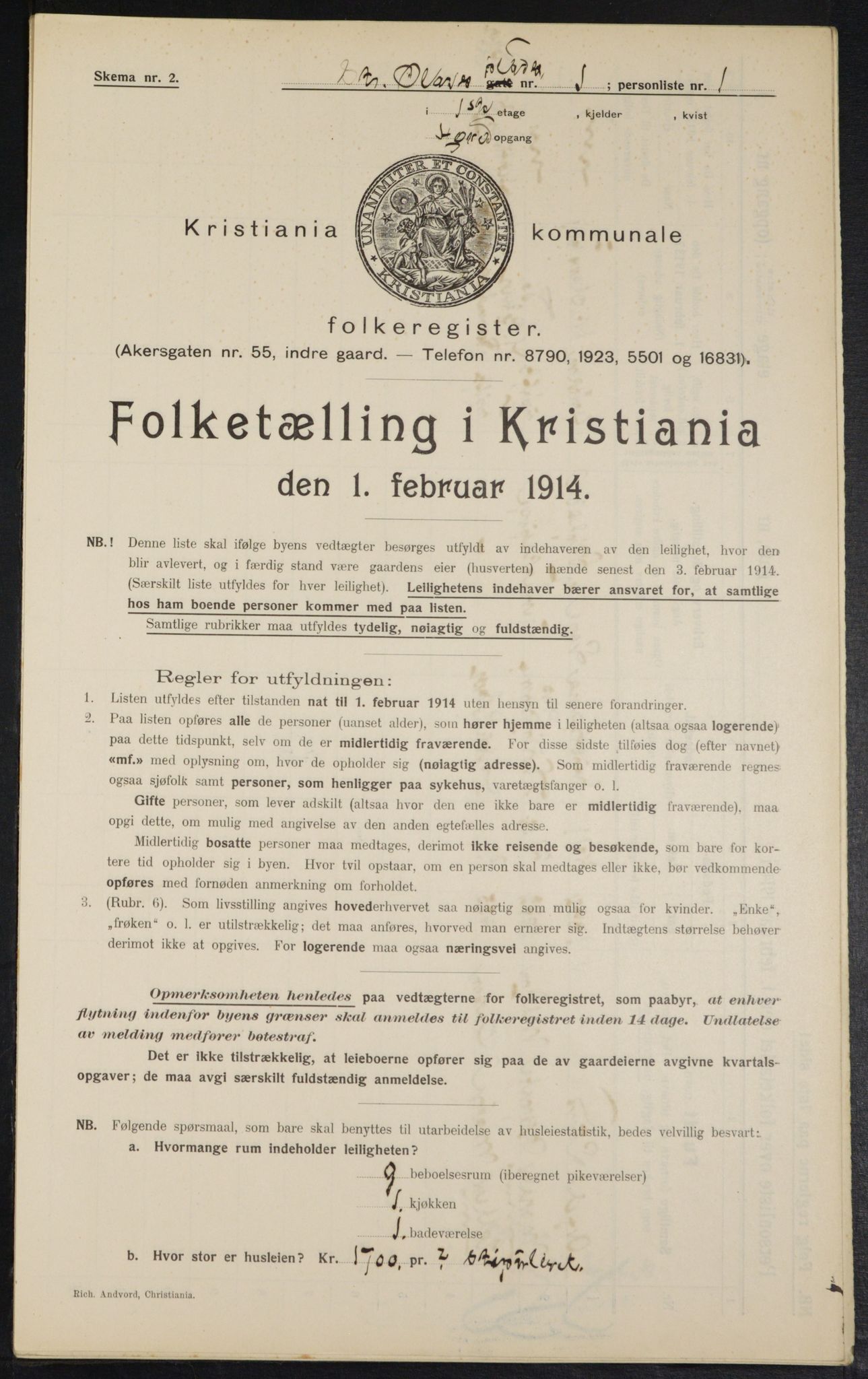 OBA, Municipal Census 1914 for Kristiania, 1914, p. 88197