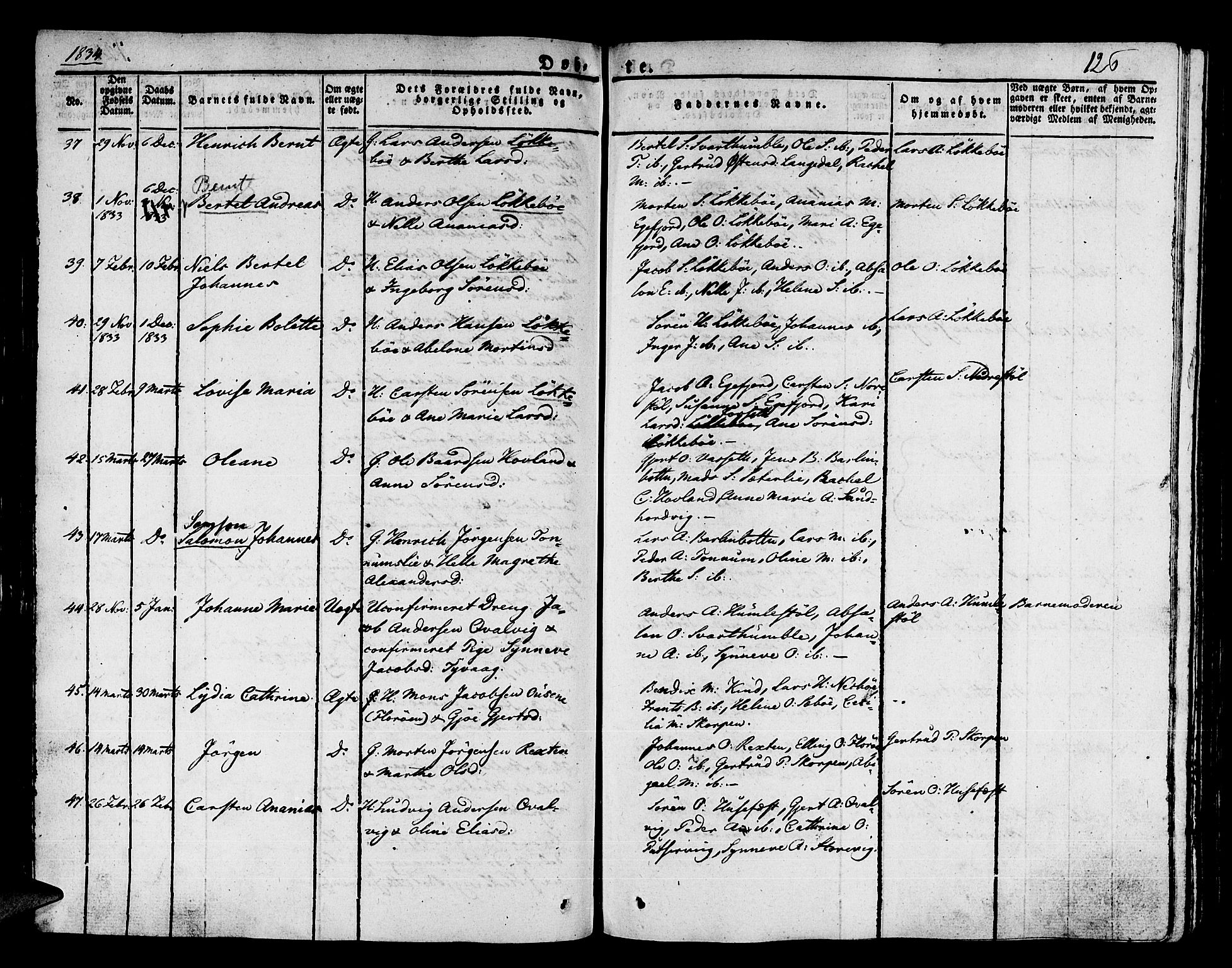 Kinn sokneprestembete, SAB/A-80801/H/Haa/Haaa/L0004/0001: Parish register (official) no. A 4I, 1822-1840, p. 126