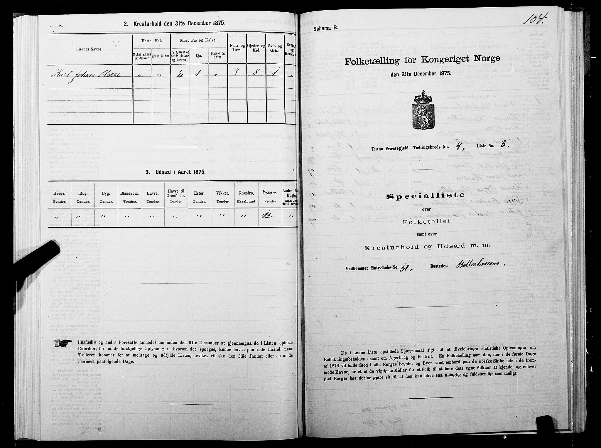 SATØ, 1875 census for 1927P Tranøy, 1875, p. 2104