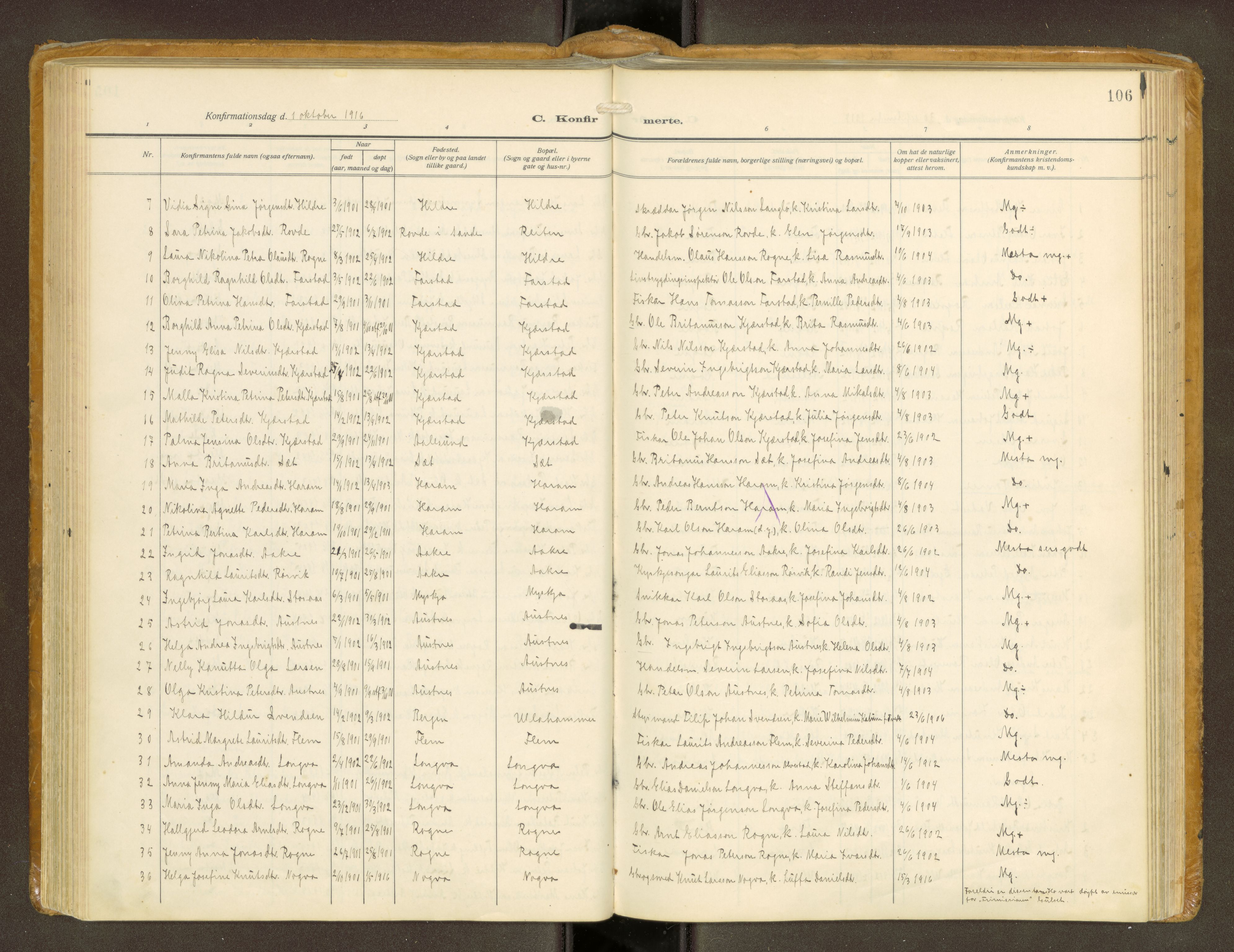 Ministerialprotokoller, klokkerbøker og fødselsregistre - Møre og Romsdal, AV/SAT-A-1454/536/L0518: Parish register (official) no. 536A--, 1914-1931, p. 106