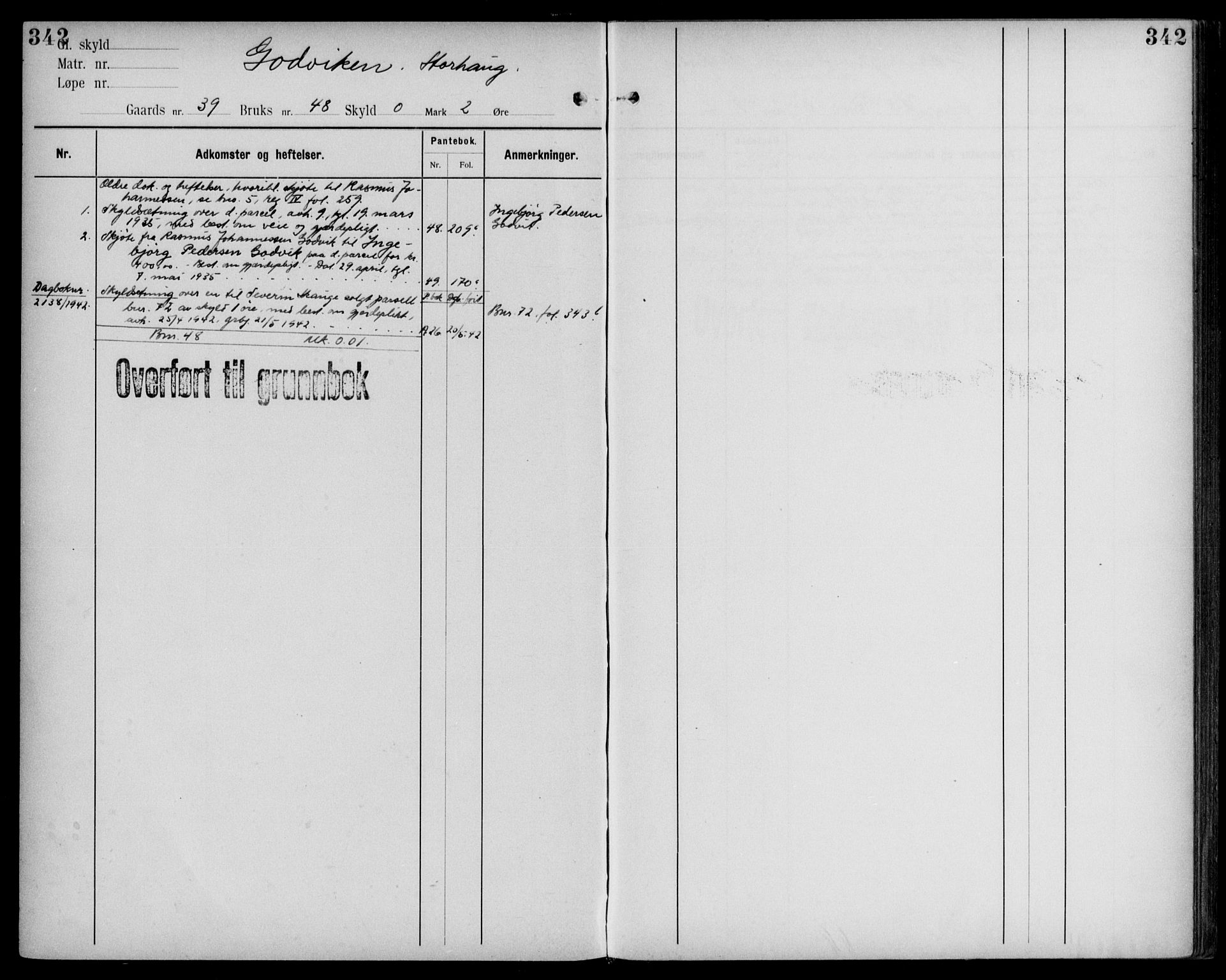 Midhordland sorenskriveri, AV/SAB-A-3001/1/G/Ga/Gab/L0109: Mortgage register no. II.A.b.109, p. 342