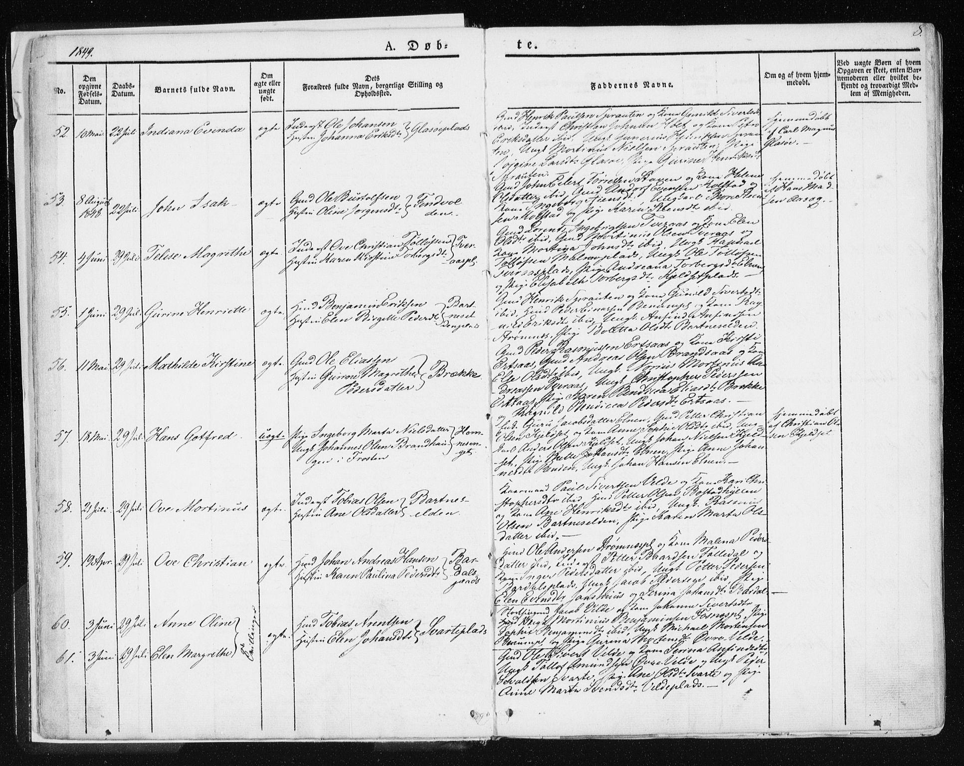 Ministerialprotokoller, klokkerbøker og fødselsregistre - Nord-Trøndelag, AV/SAT-A-1458/741/L0393: Parish register (official) no. 741A07, 1849-1863, p. 8