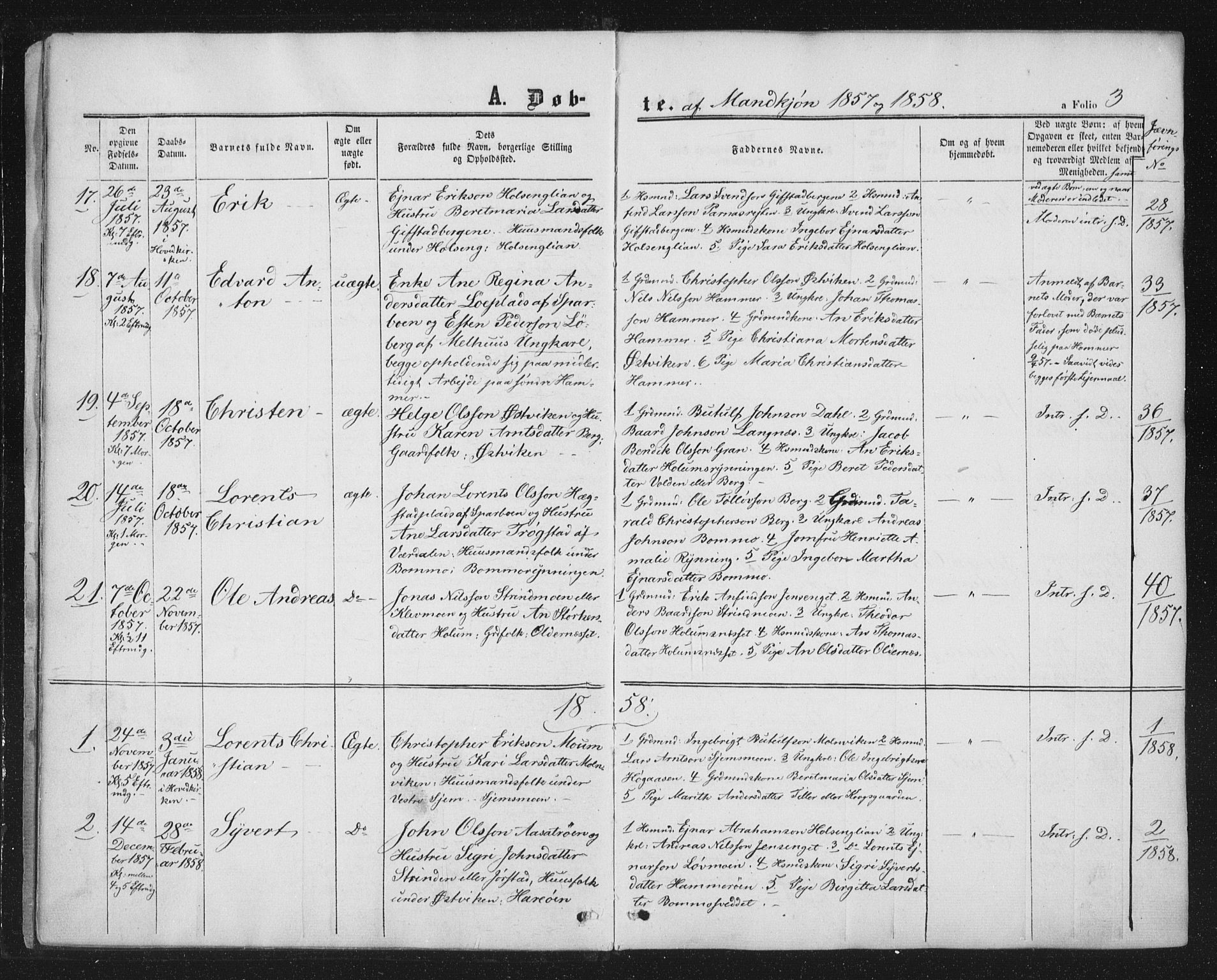 Ministerialprotokoller, klokkerbøker og fødselsregistre - Nord-Trøndelag, SAT/A-1458/749/L0472: Parish register (official) no. 749A06, 1857-1873, p. 3