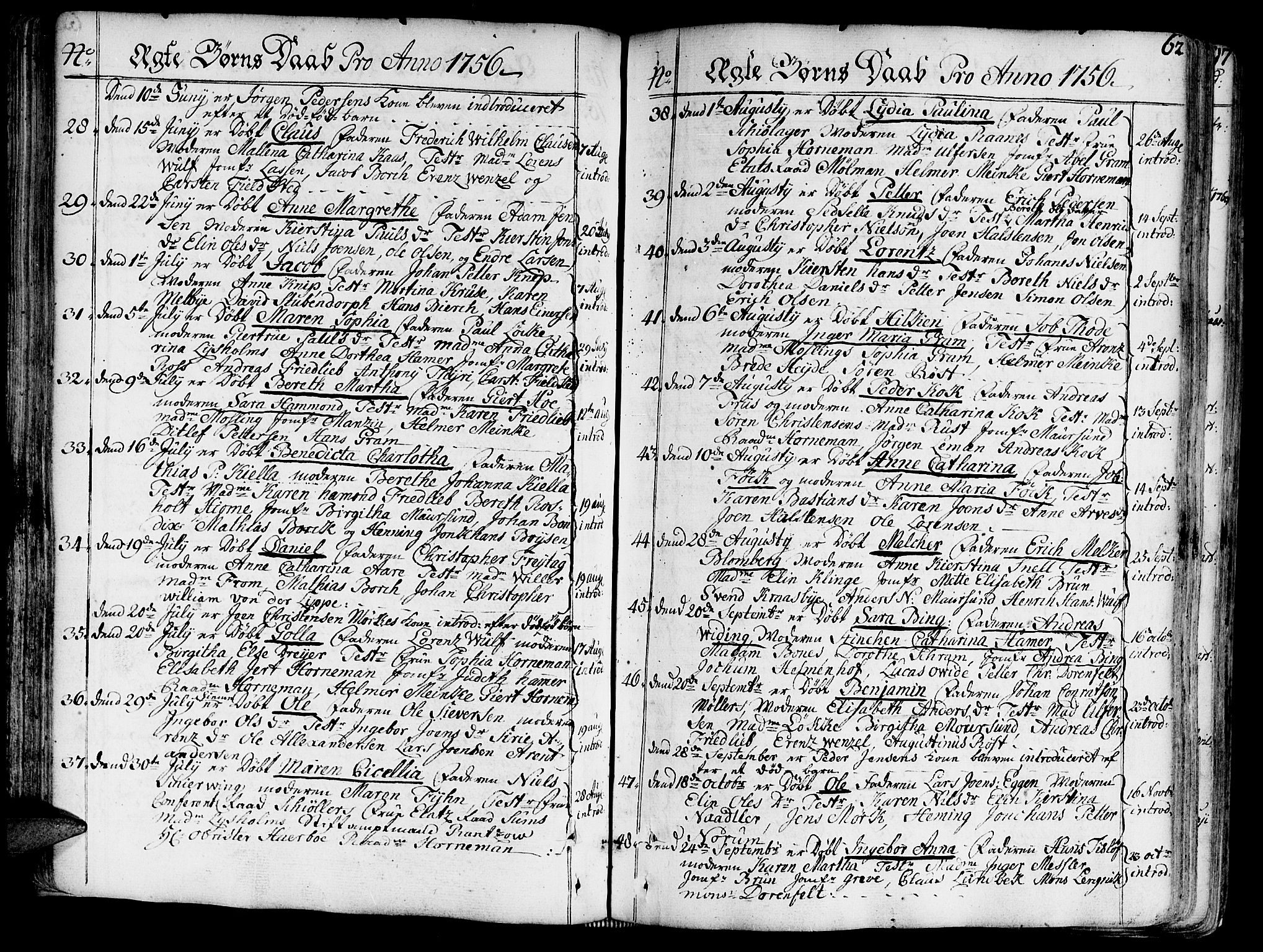 Ministerialprotokoller, klokkerbøker og fødselsregistre - Sør-Trøndelag, SAT/A-1456/602/L0103: Parish register (official) no. 602A01, 1732-1774, p. 62