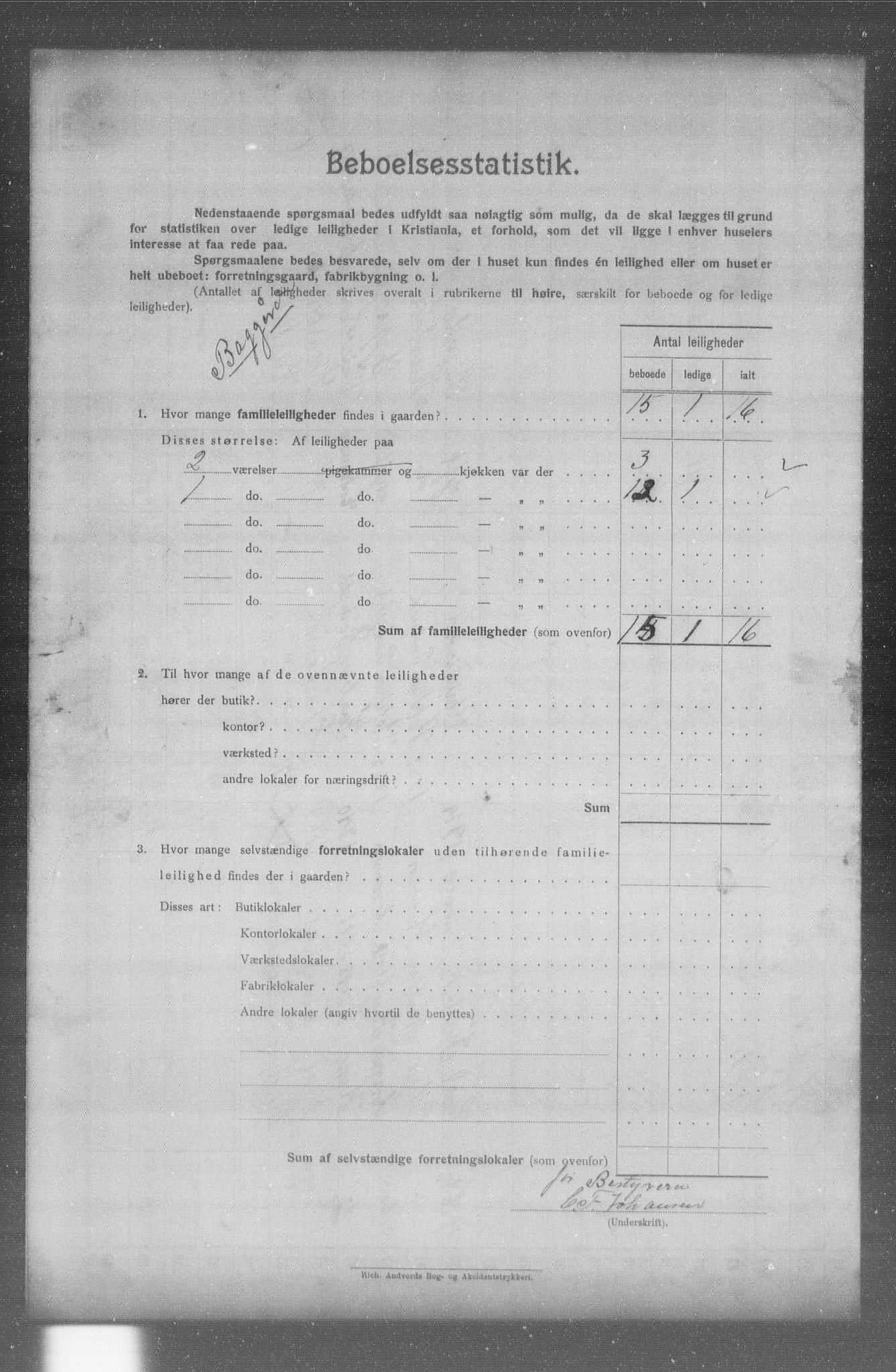 OBA, Municipal Census 1904 for Kristiania, 1904, p. 5415